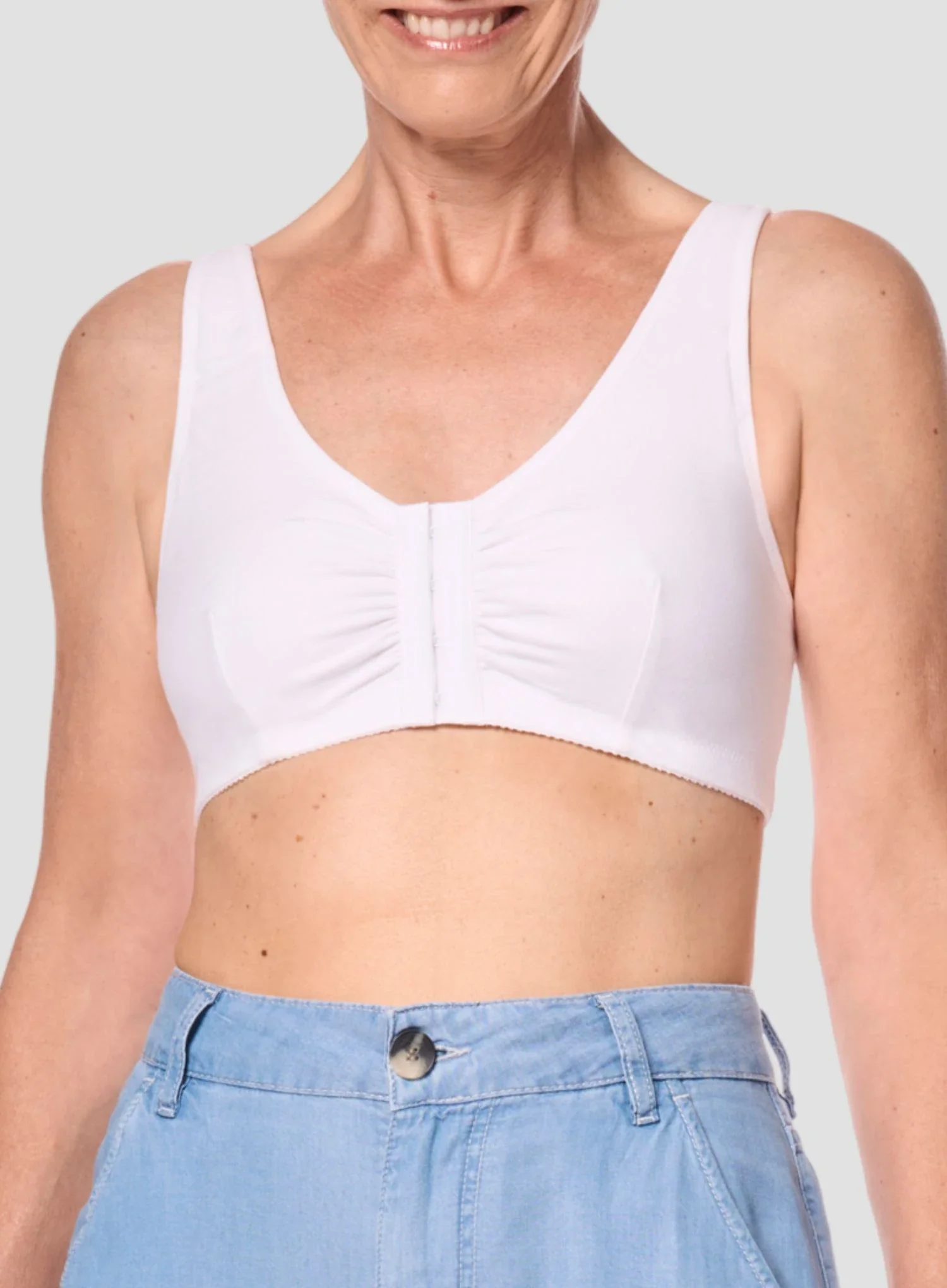 Amoena: Fleur Wire Free Front Opening White - Image 3