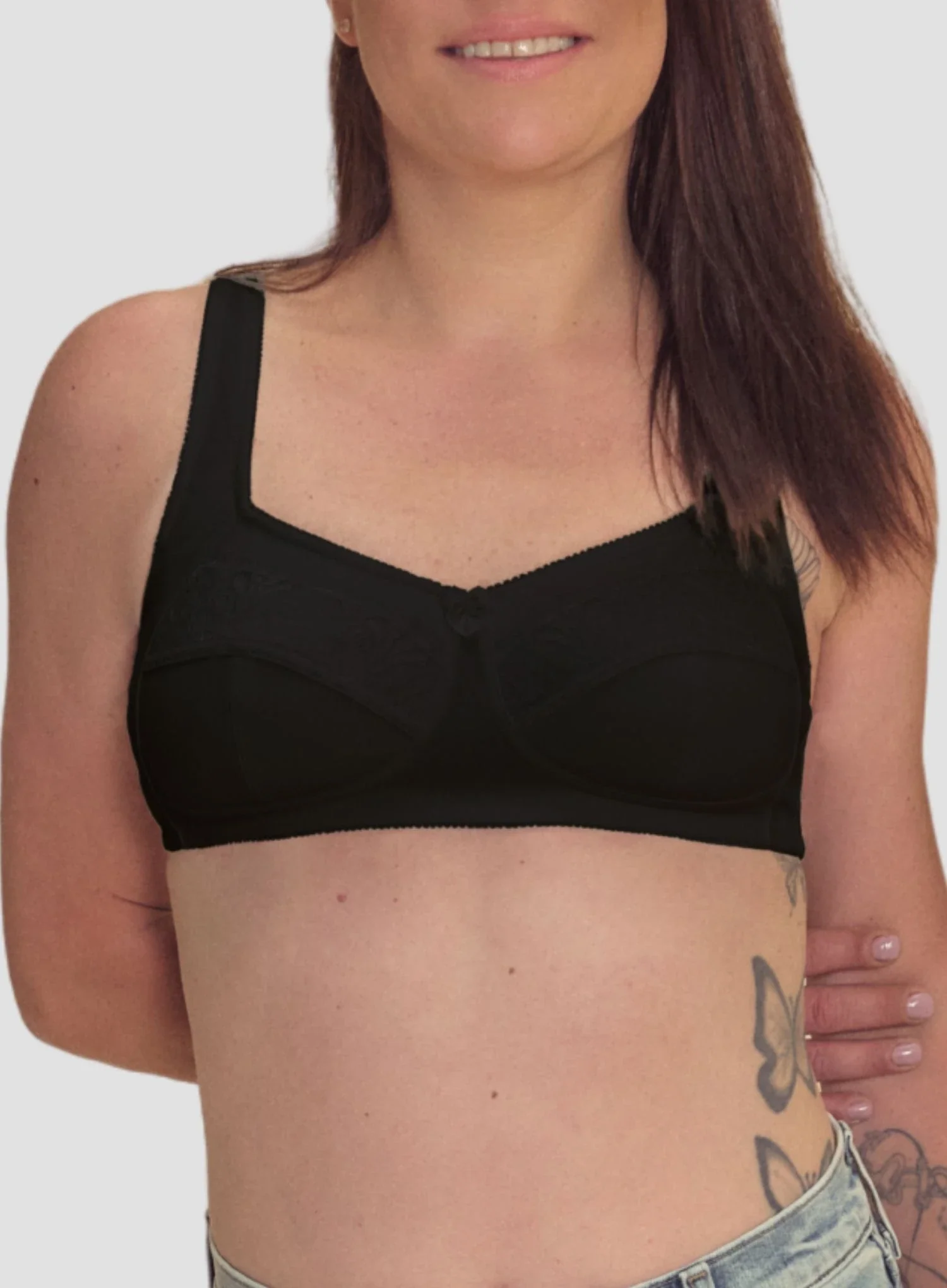 Amoena: Katja Cotton Non Wired Bra Black - Image 3