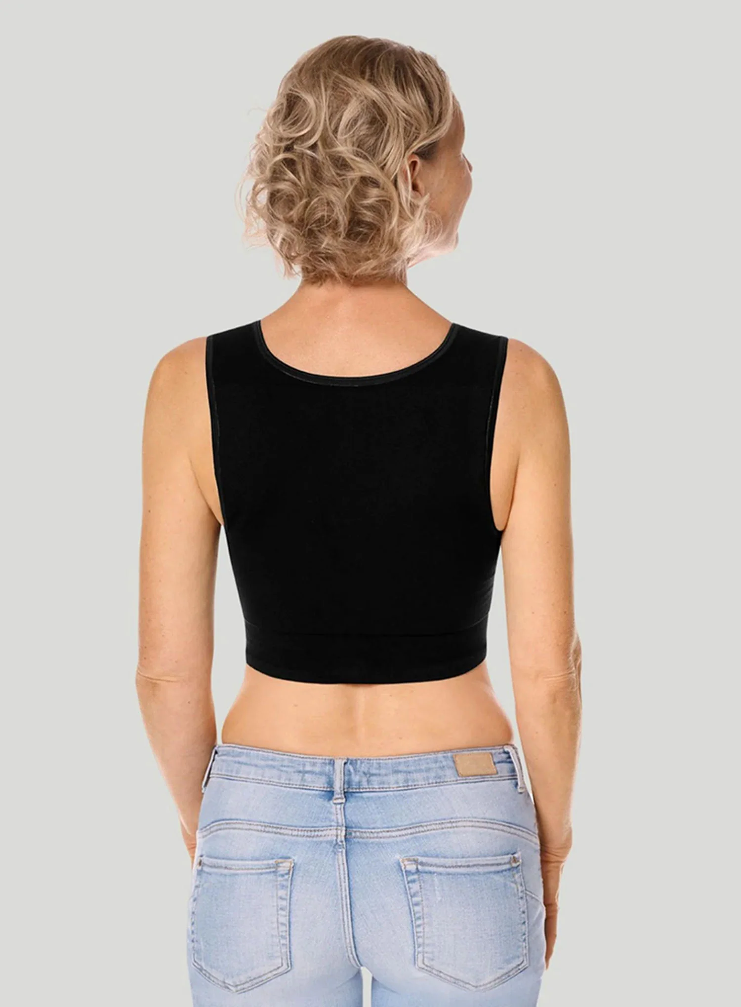 Amoena: Lymph Flow Long Front Closure Soft Compression Bra Black - Image 2