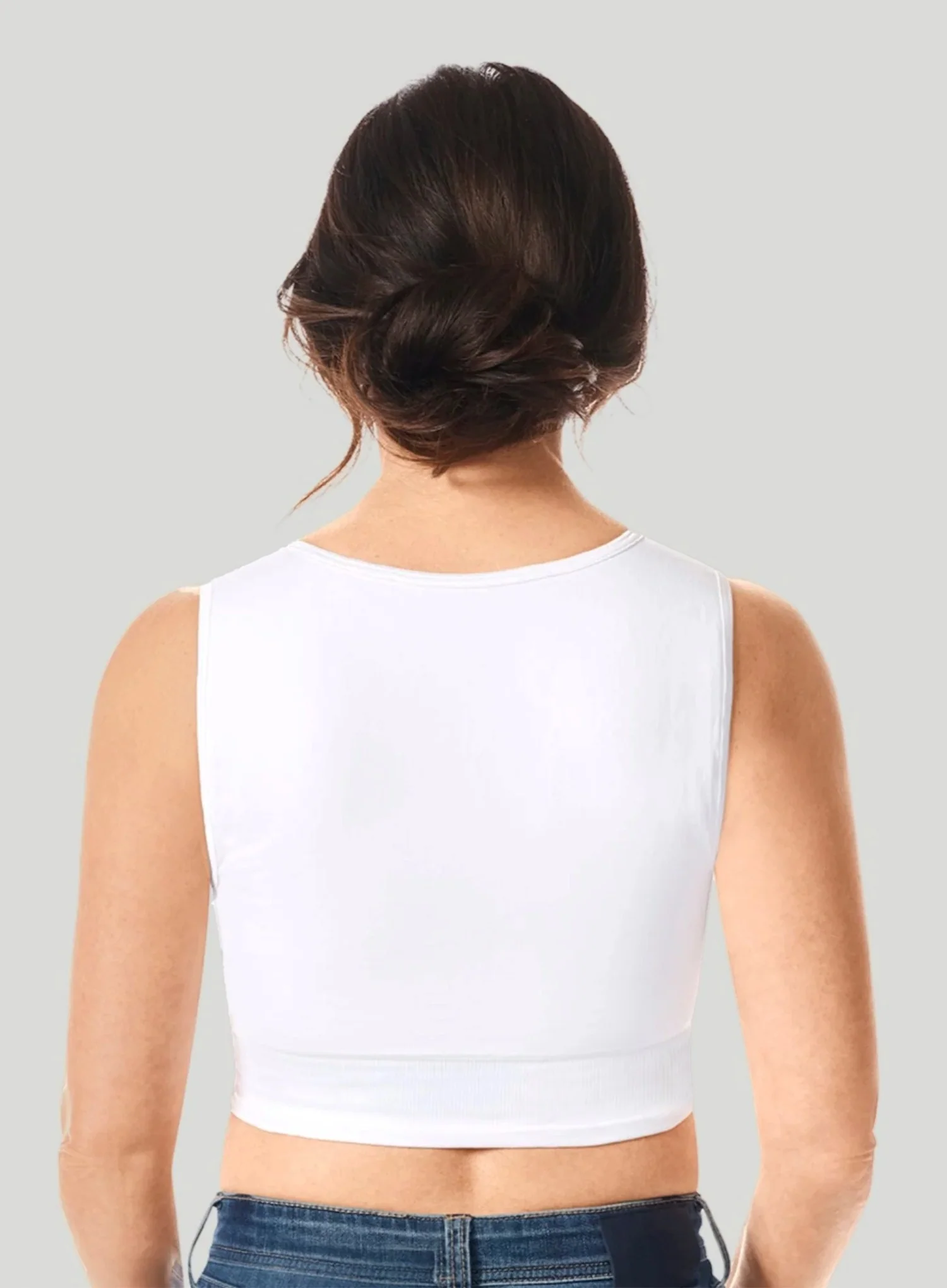 Amoena: Lymph Flow Long Front Closure Soft Compression Bra White - Image 2