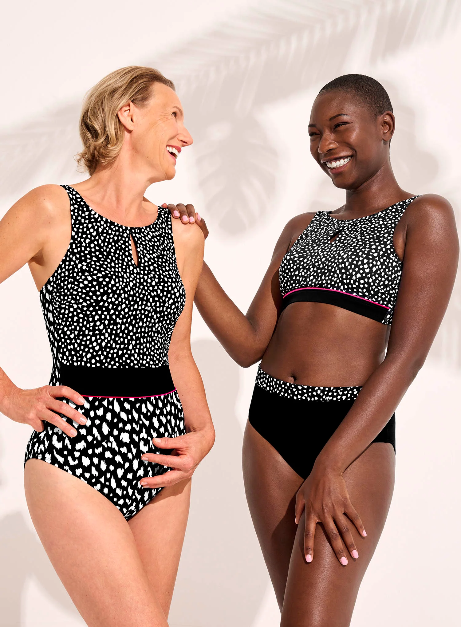 Amoena : Manila High Cut Mastectomy One Piece Black White - Image 4