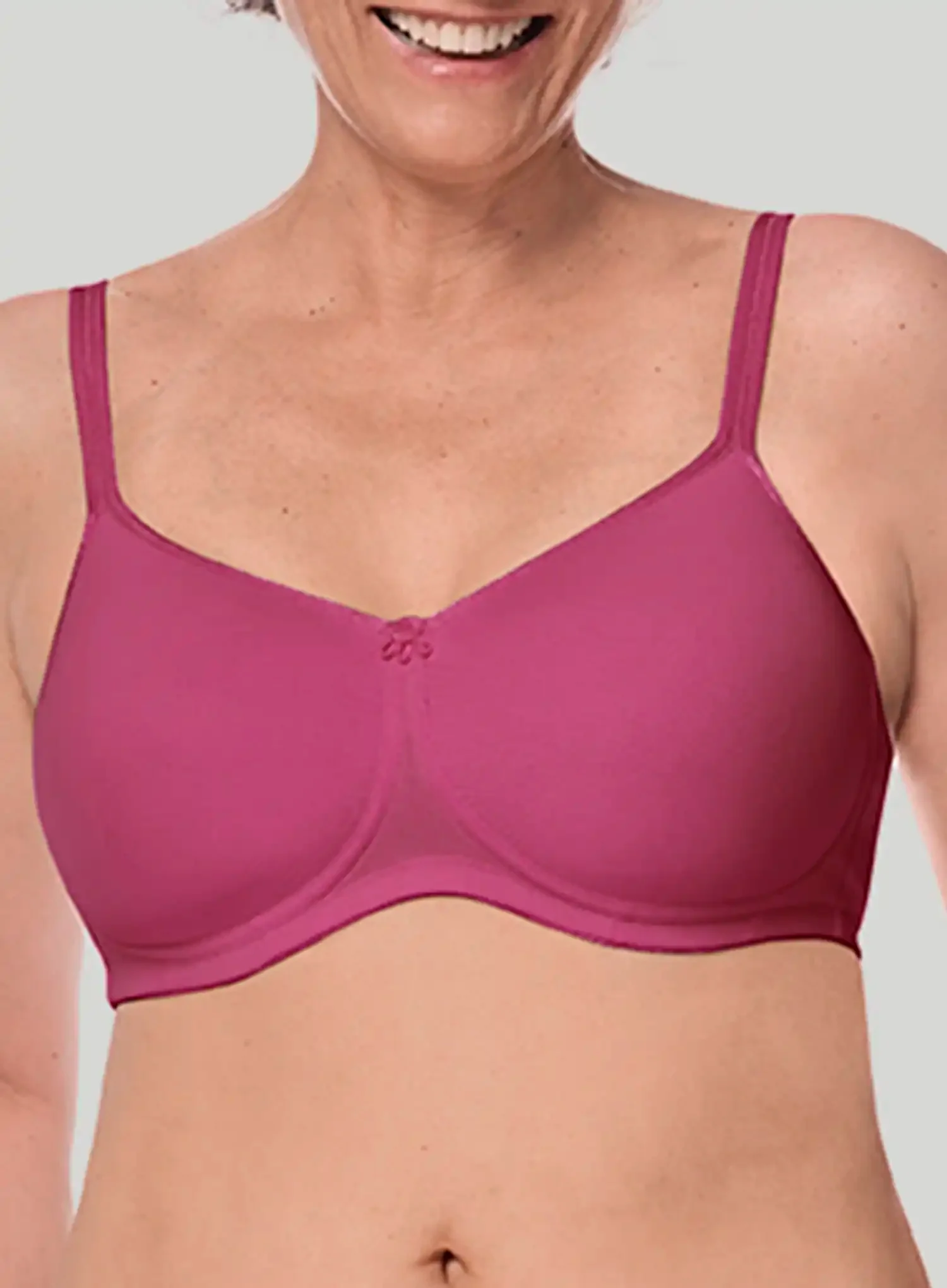 Amoena: Mara Soft Cup Padded Mastectomy Bra Magenta - Image 4