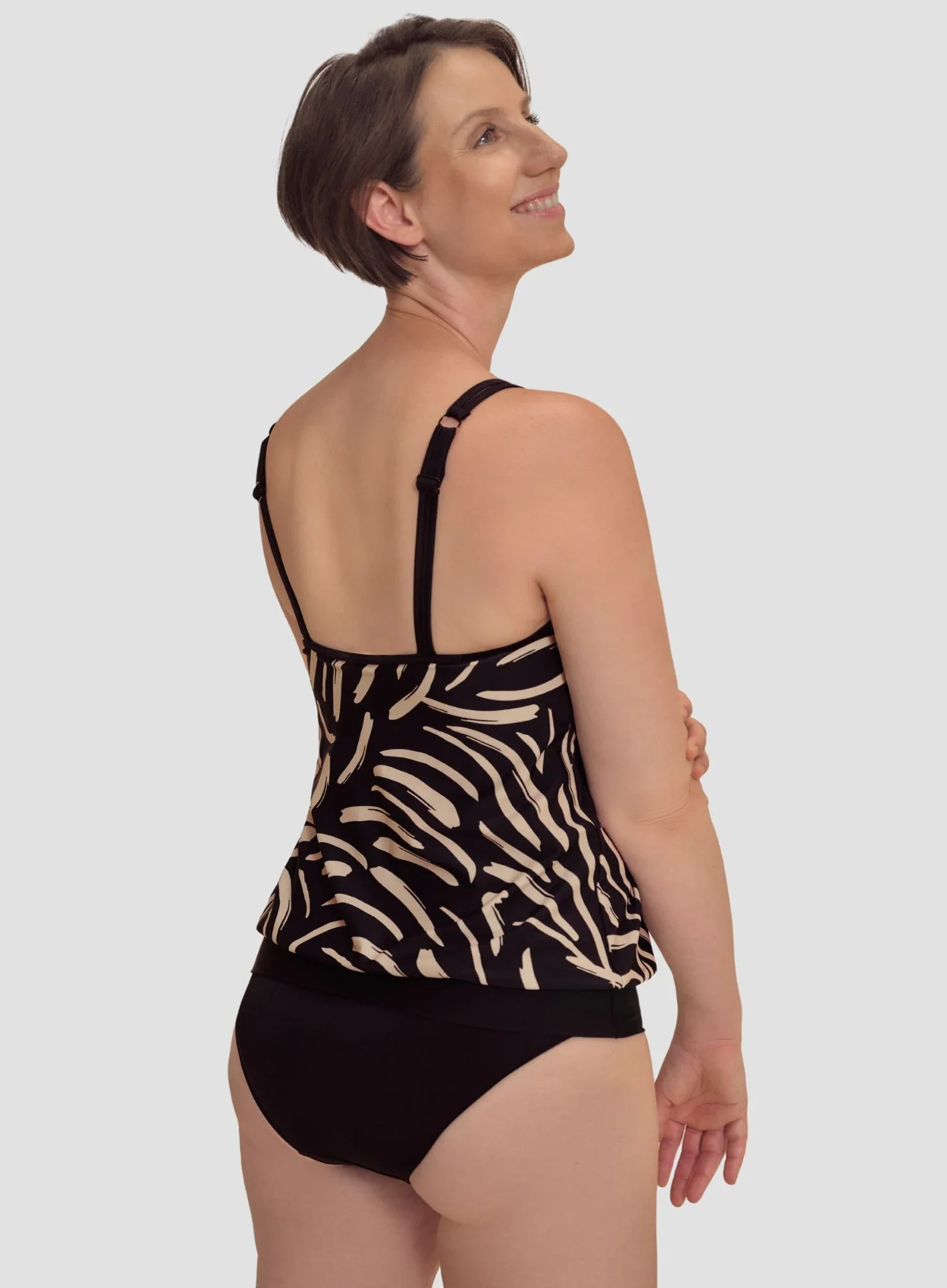 Amoena: Turin Blouson Mastectomy Tankini Quartz Sand - Image 2