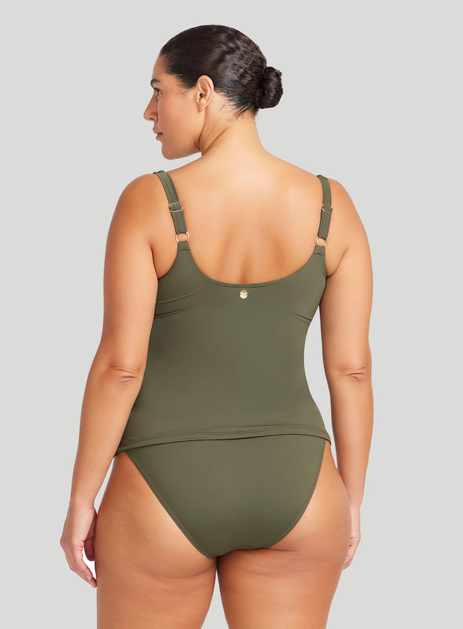 Artesands: Hues Delacroix Cross Front Tankini Top Olive - Image 2
