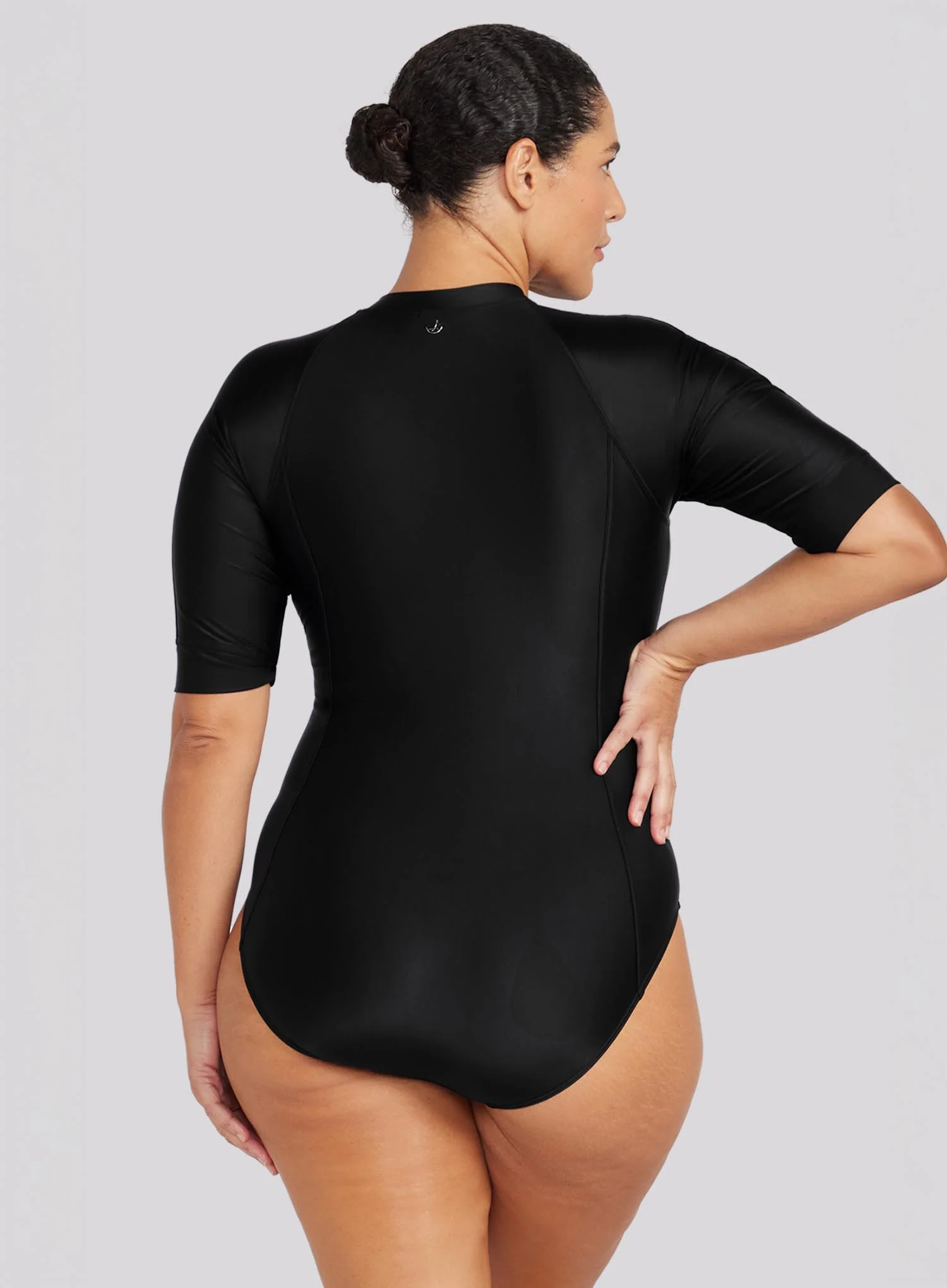 Artesands: Hues Sunsafe Short Sleeve Sun Suit Black - Image 3
