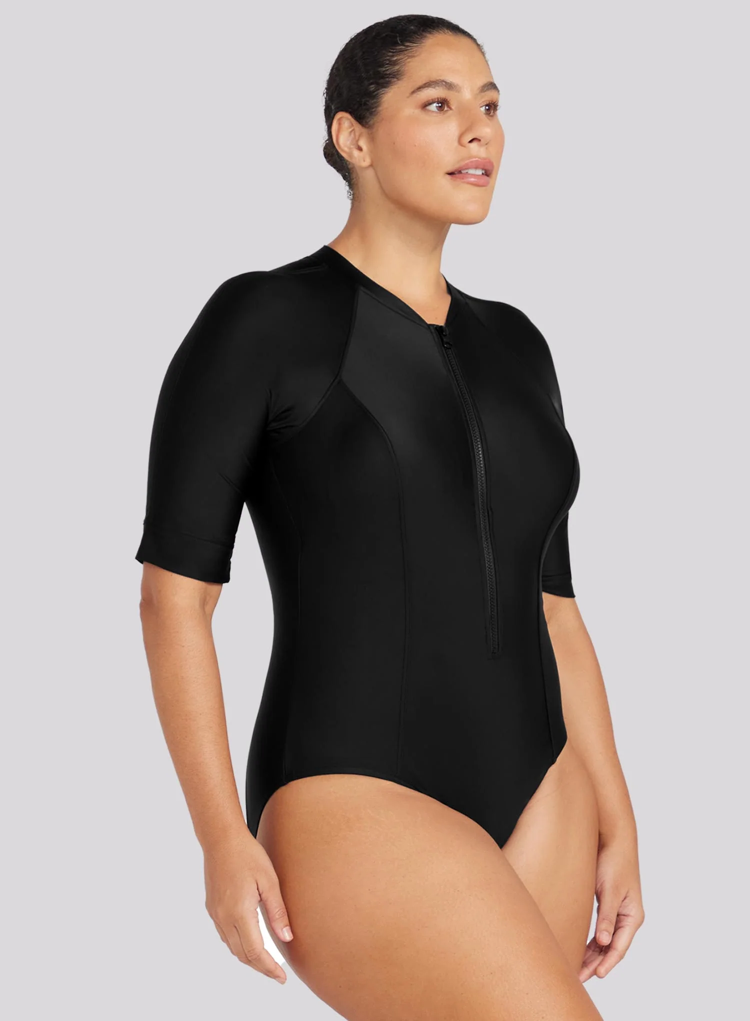 Artesands: Hues Sunsafe Short Sleeve Sun Suit Black - Image 4