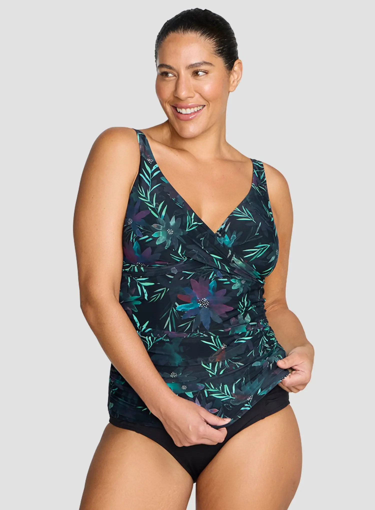 Artesands: Lunafleur Delacroix Cross Front Tankini Top Navy - Image 2