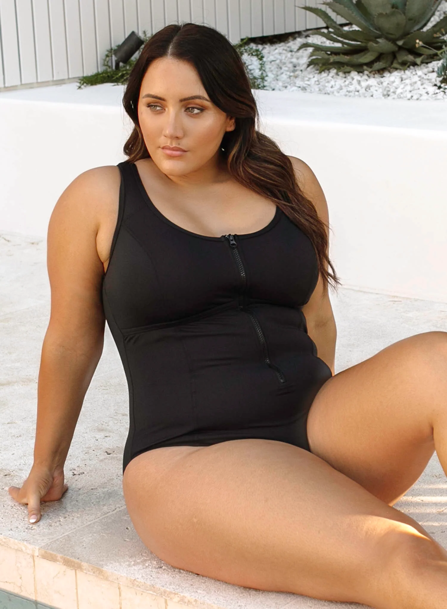 Artesands: Natare Chlorine Resistant Fuseli Zip One Piece Black - Image 4