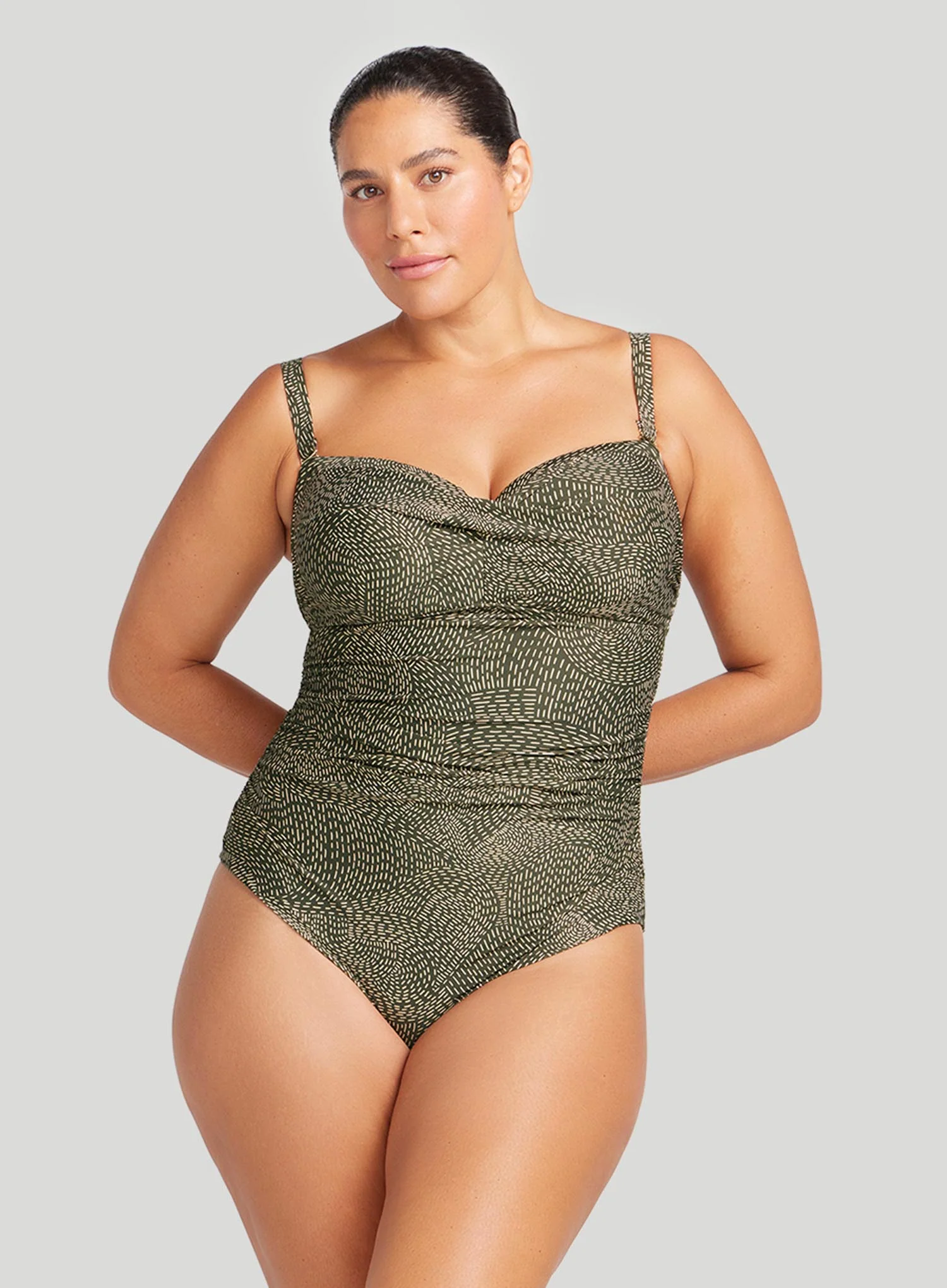 Artesands: Onda Perspective Botticelli Bandeau Underwire One Piece Olive - Image 3