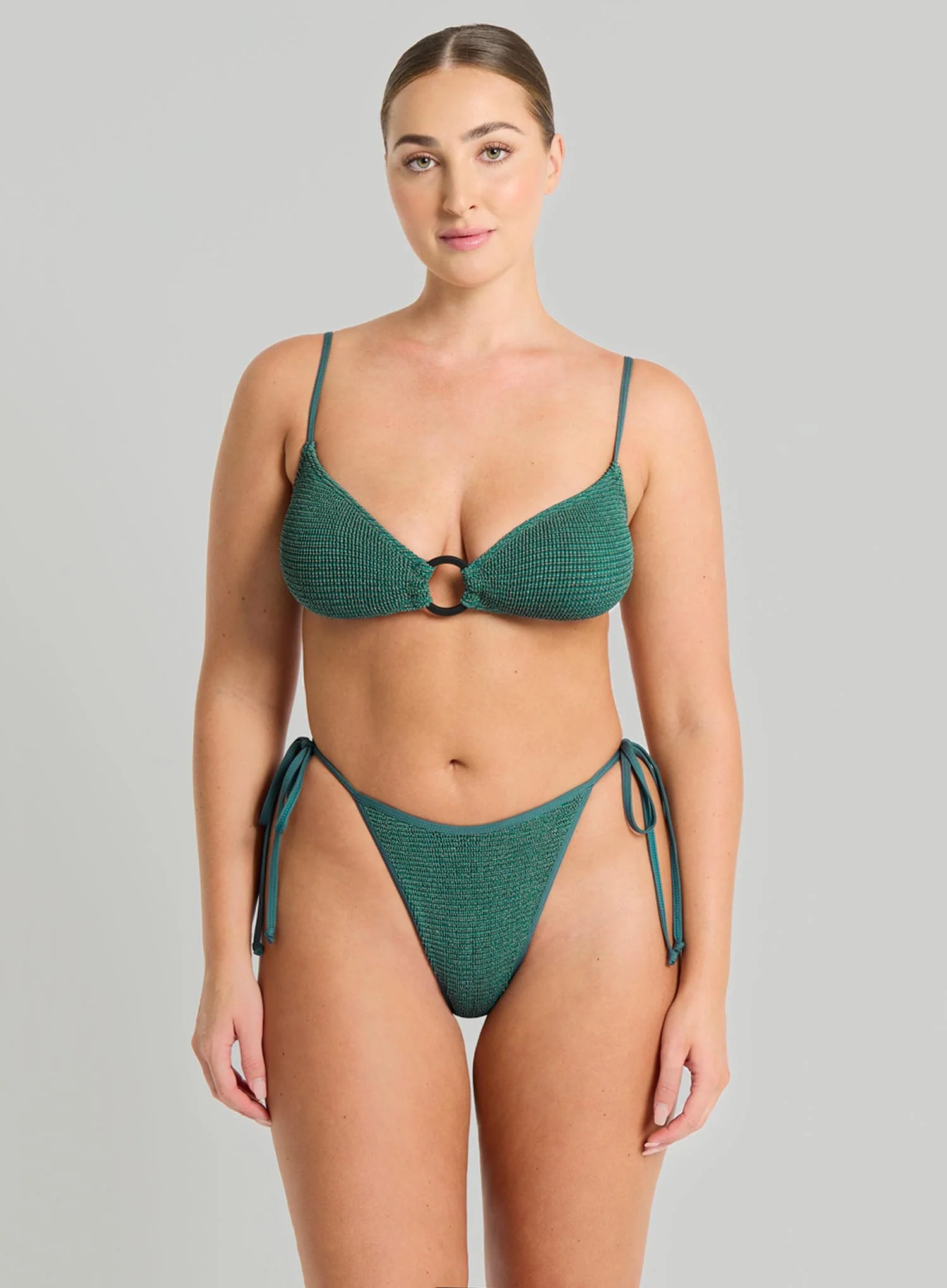 Bond Eye: Ring Lissio Crop Bikini Top Bottle Green - Image 2