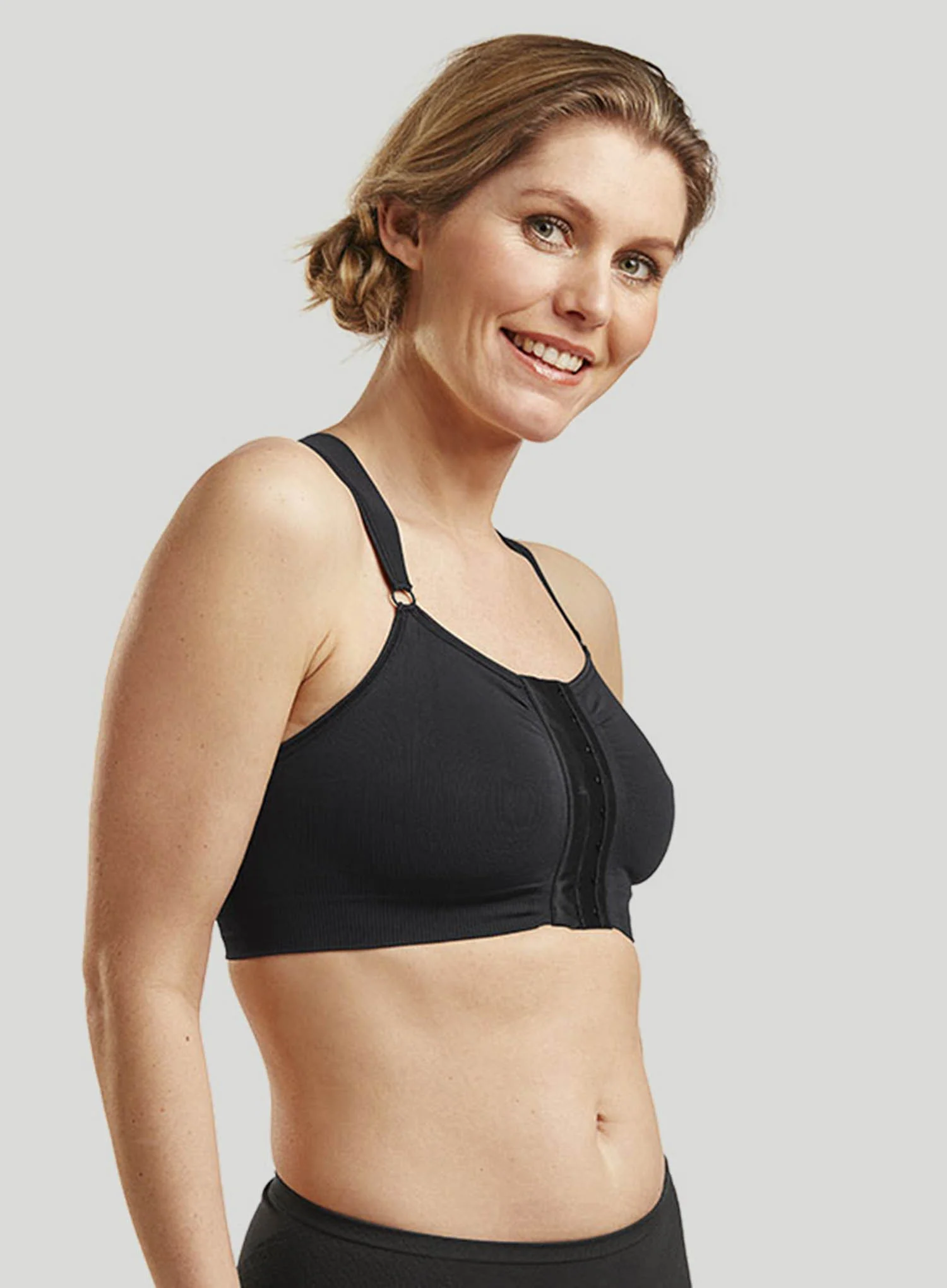 Carefix: Bella Post Op Bra Front Opening Black - Image 2