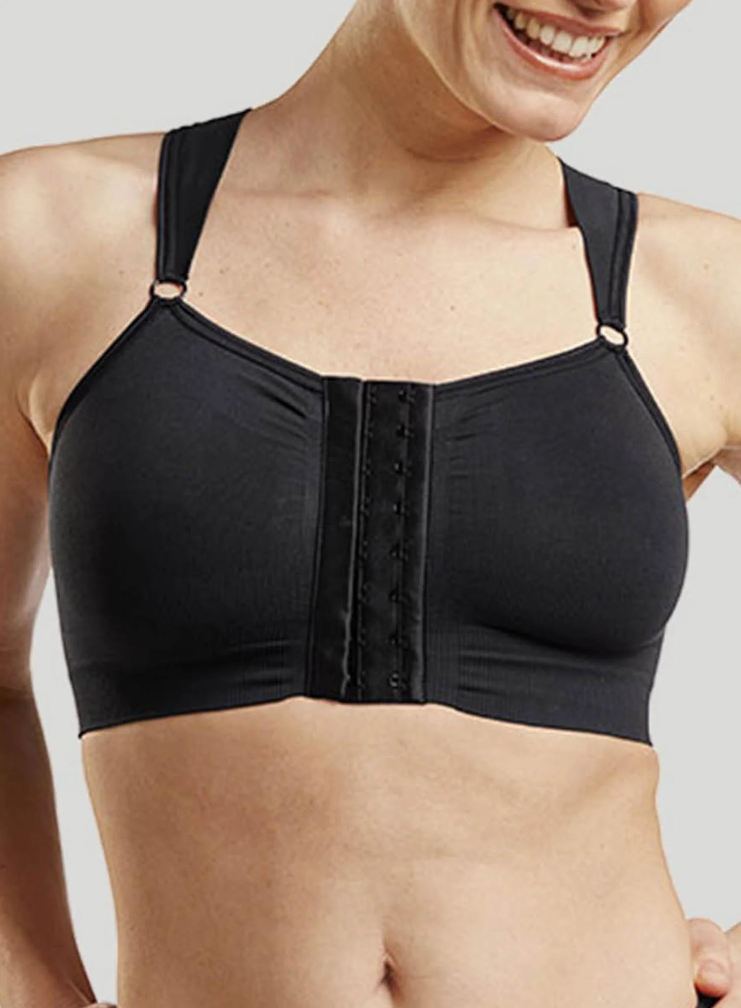 Carefix: Bella Post Op Bra Front Opening Black - Image 4