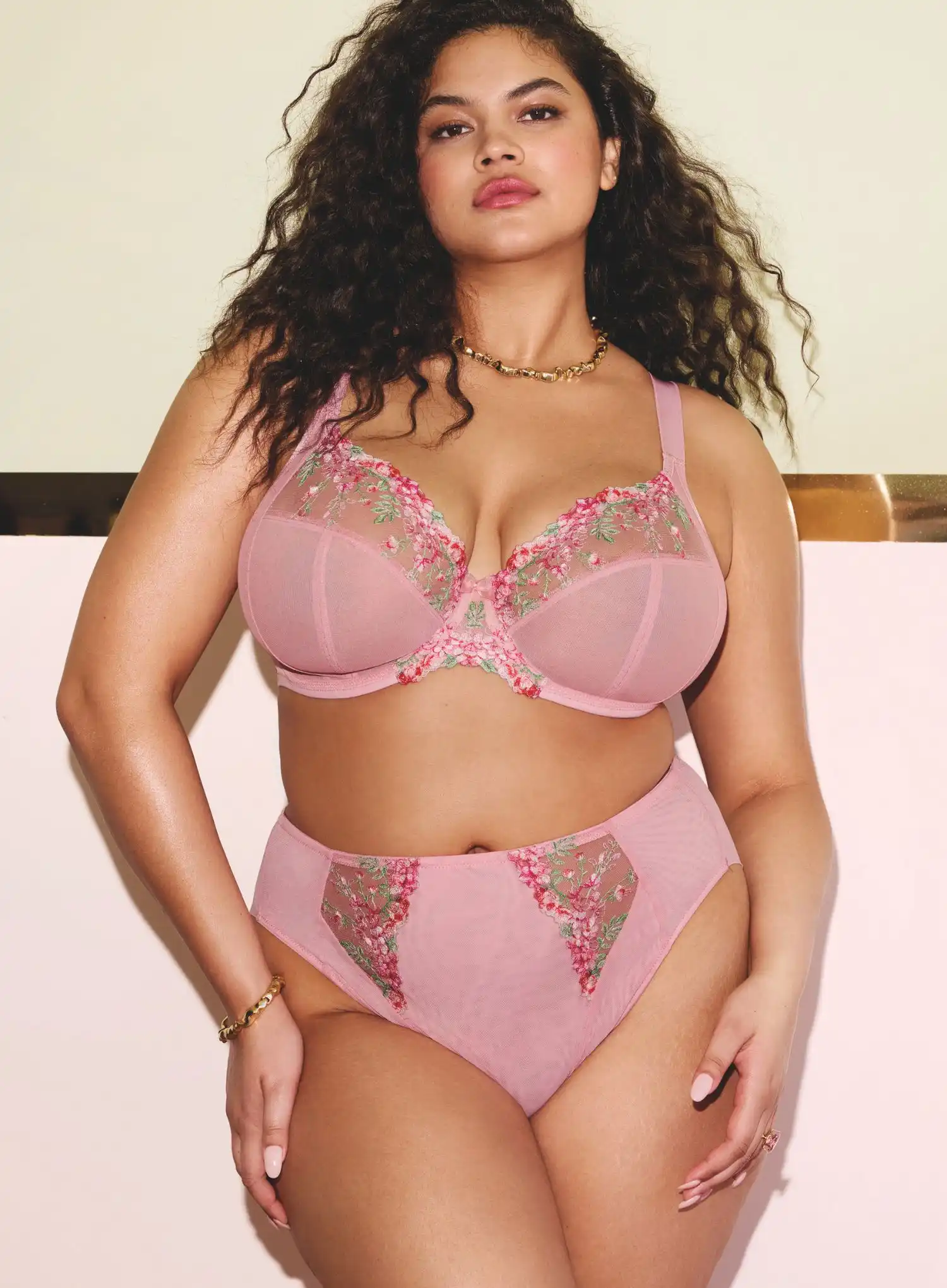 Elomi: Aerith Underwired Plunge Bra Rose