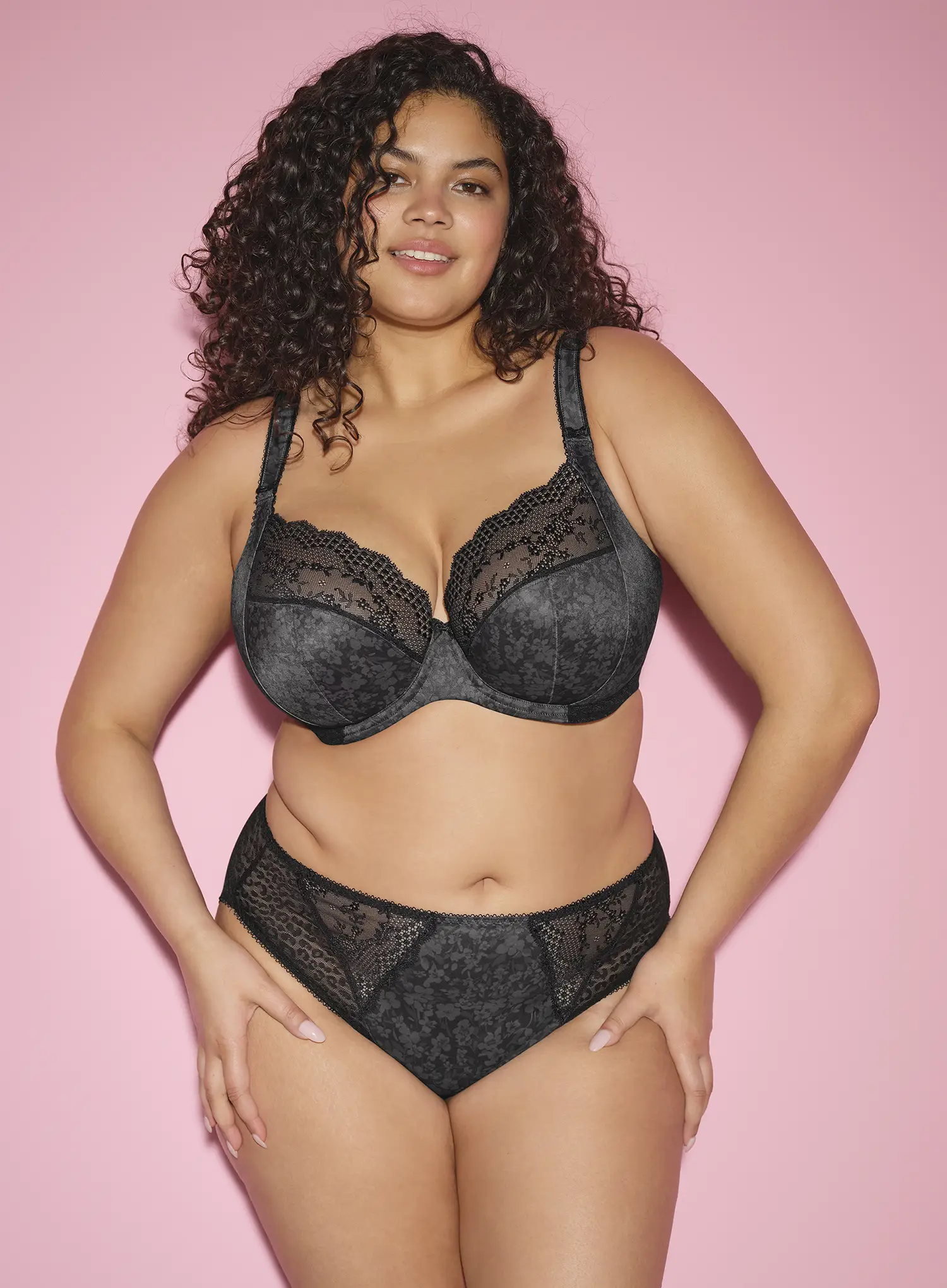 Elomi: Lucie High Leg Brief Black - Image 3