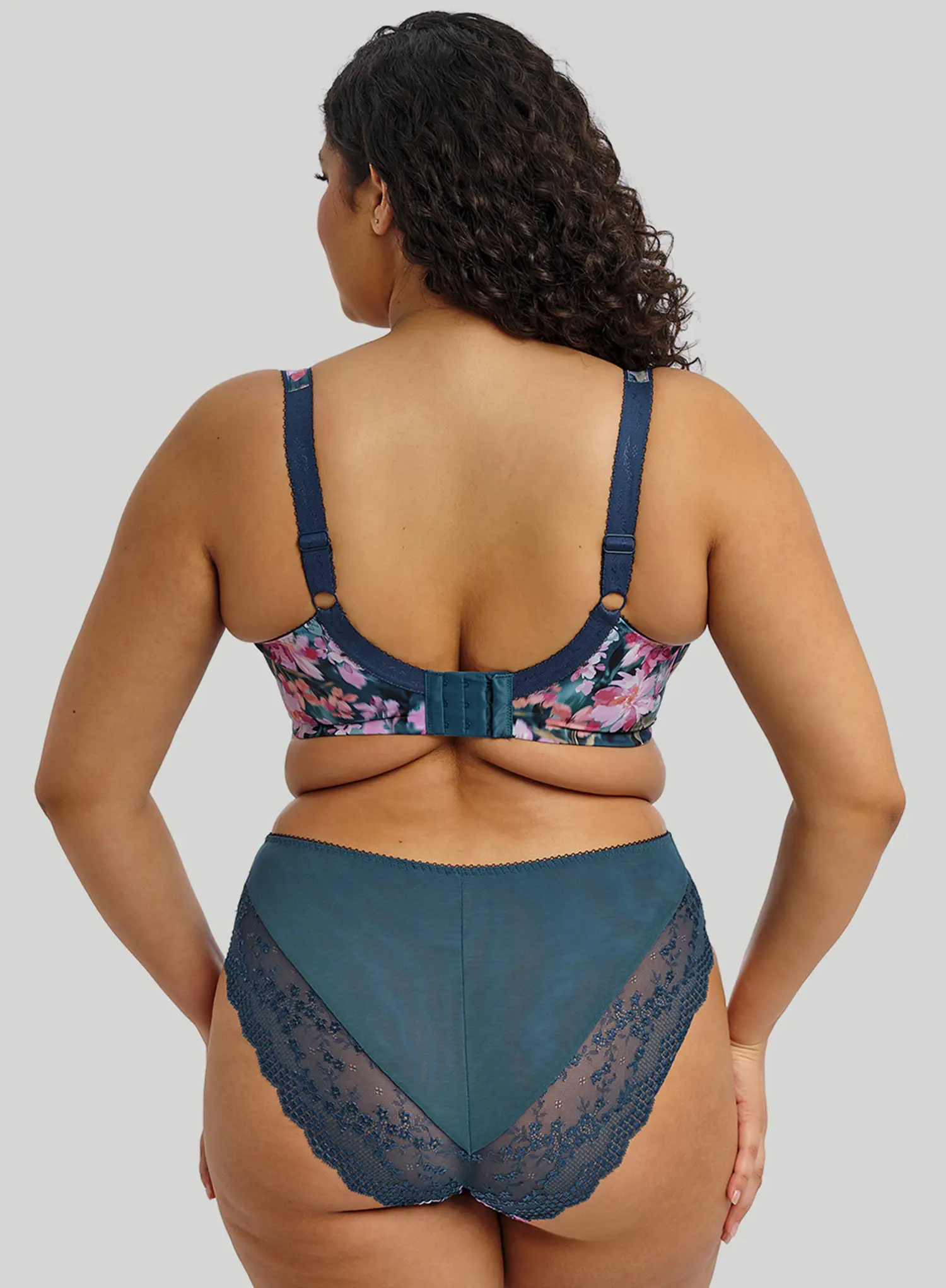 Elomi: Lucie Stretch Plunge Bra Teal Floral - Image 3