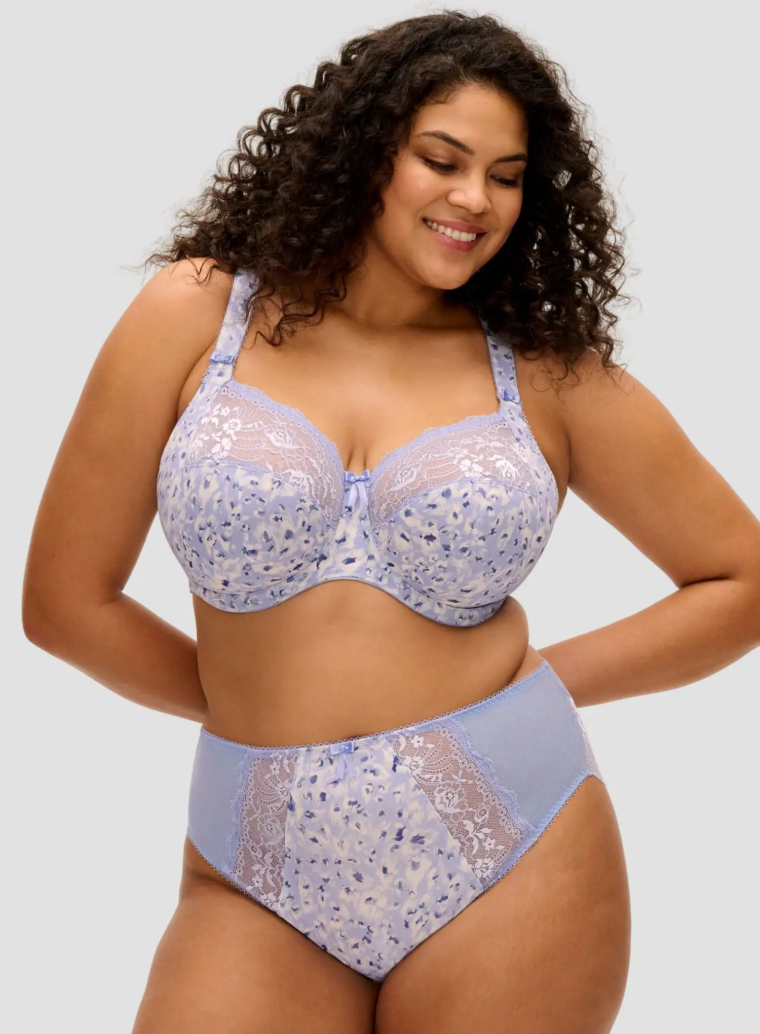 Elomi: Morgan Underwired Banded Bra Blue Leopard - Image 2