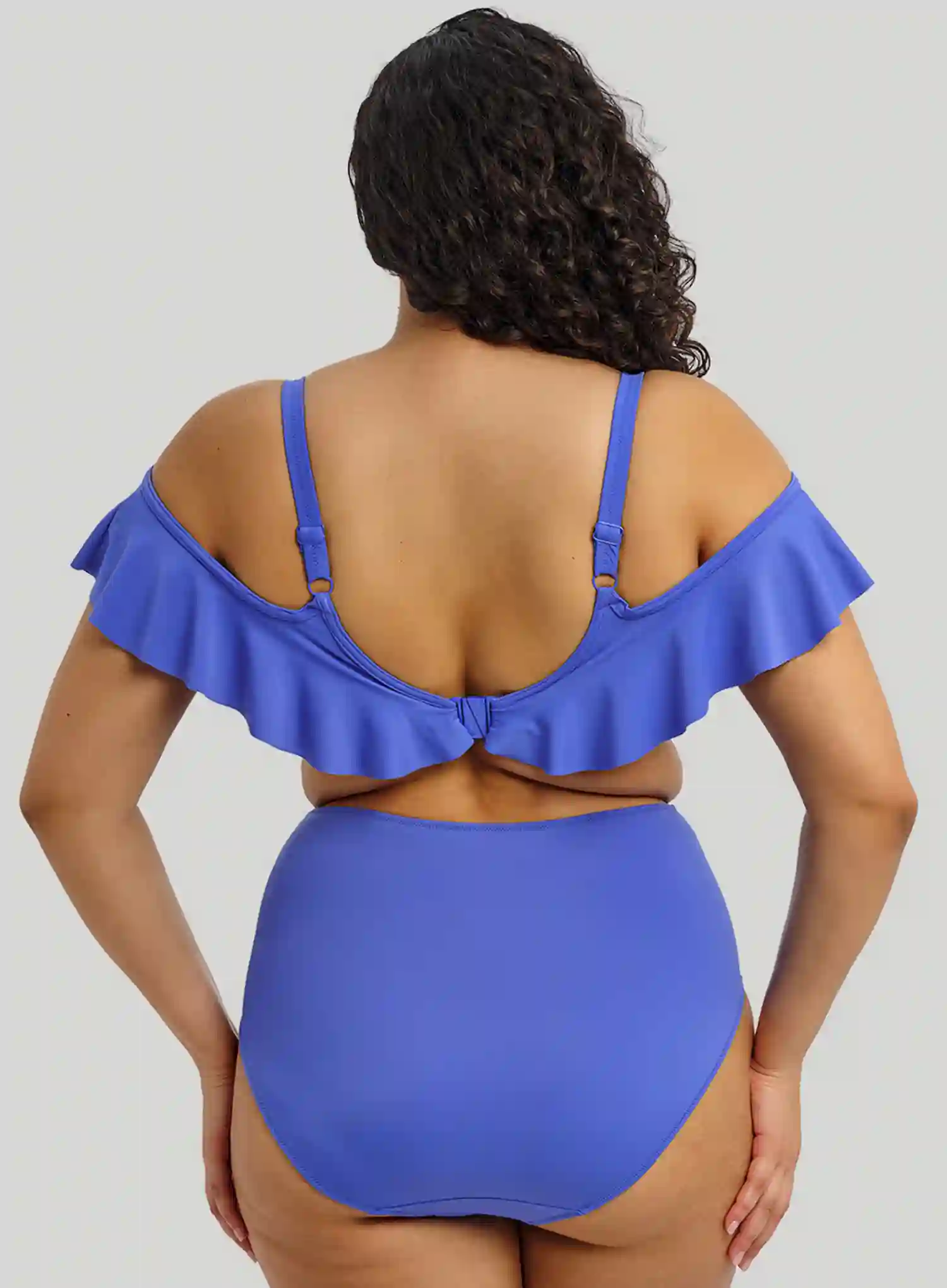 Elomi: Plain Sailing Underwired Plunge Frill Bikini Top Azure - Image 2