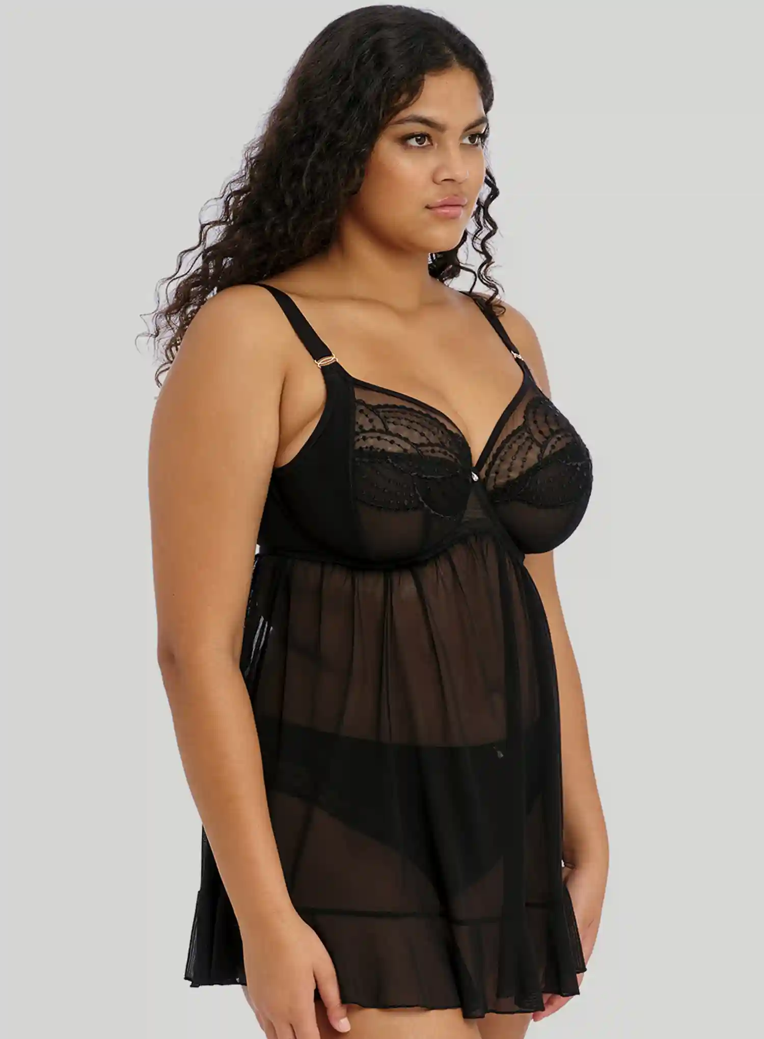 Elomi: Priya Underwired Babydoll Black - Image 3