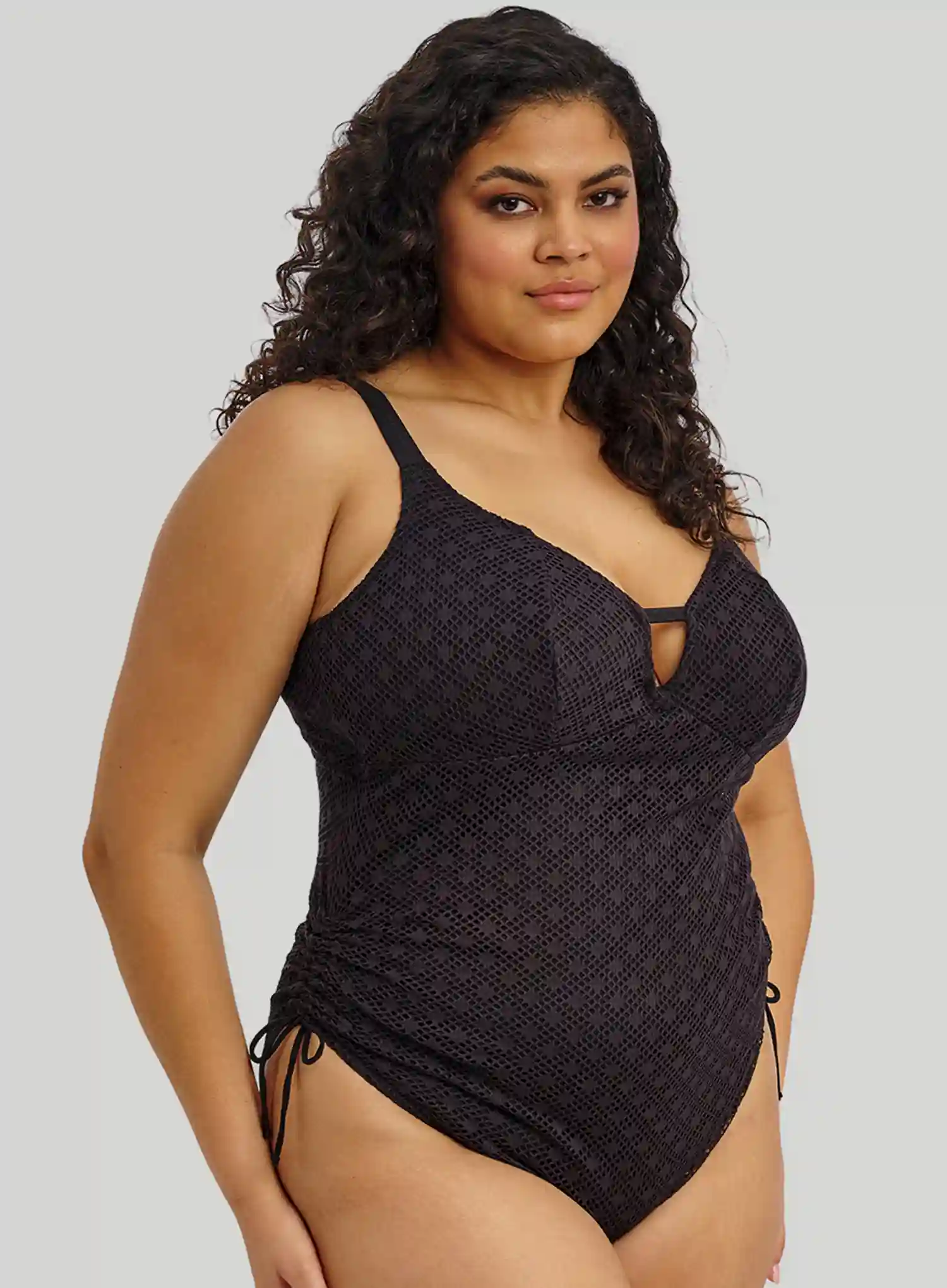Elomi Swim: Bazaruto Non Wired Plunge Swimsuit Black - Image 3