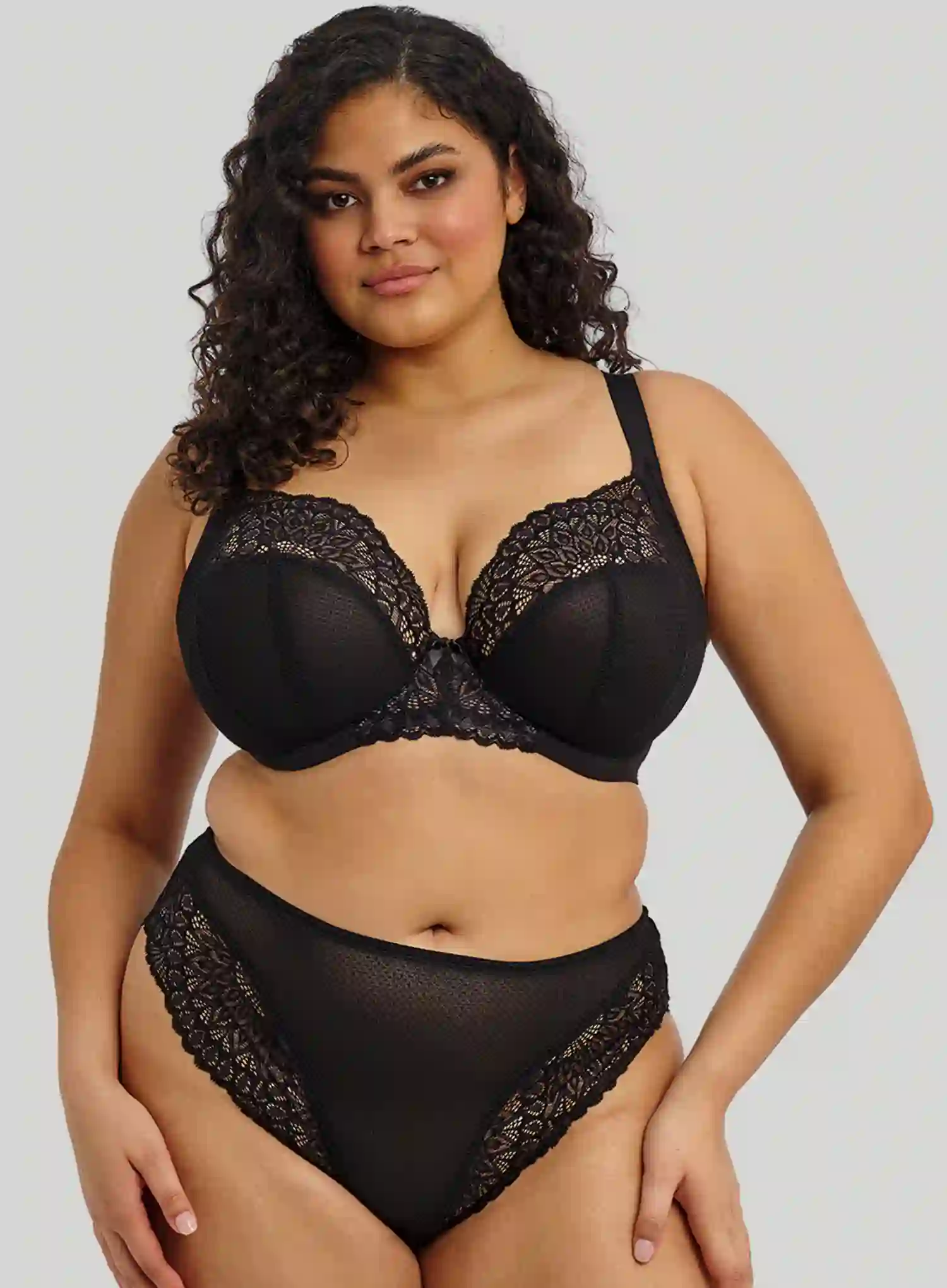 Elomi: Tiernie Underwired Stretch Plunge Bra Black - Image 2