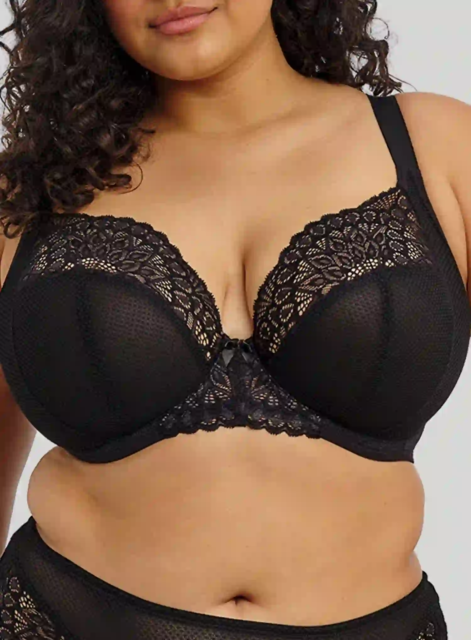 Elomi: Tiernie Underwired Stretch Plunge Bra Black - Image 5