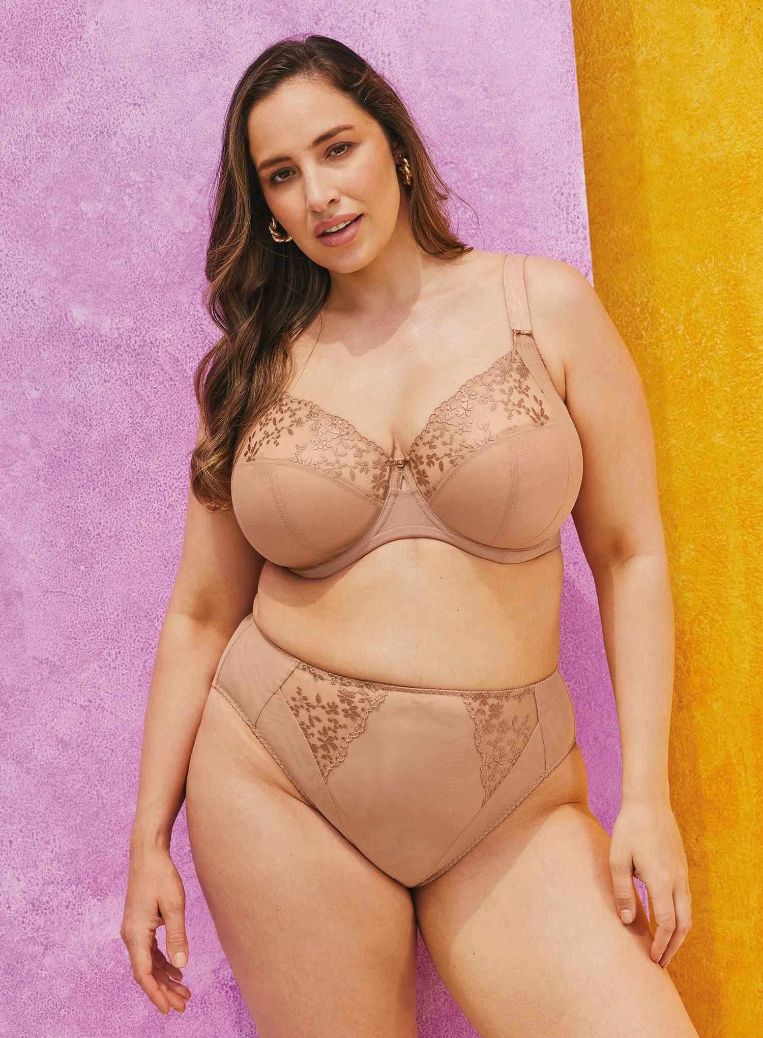 Elomi: Zarla High Leg Brief Cafe Au Lait - Image 2