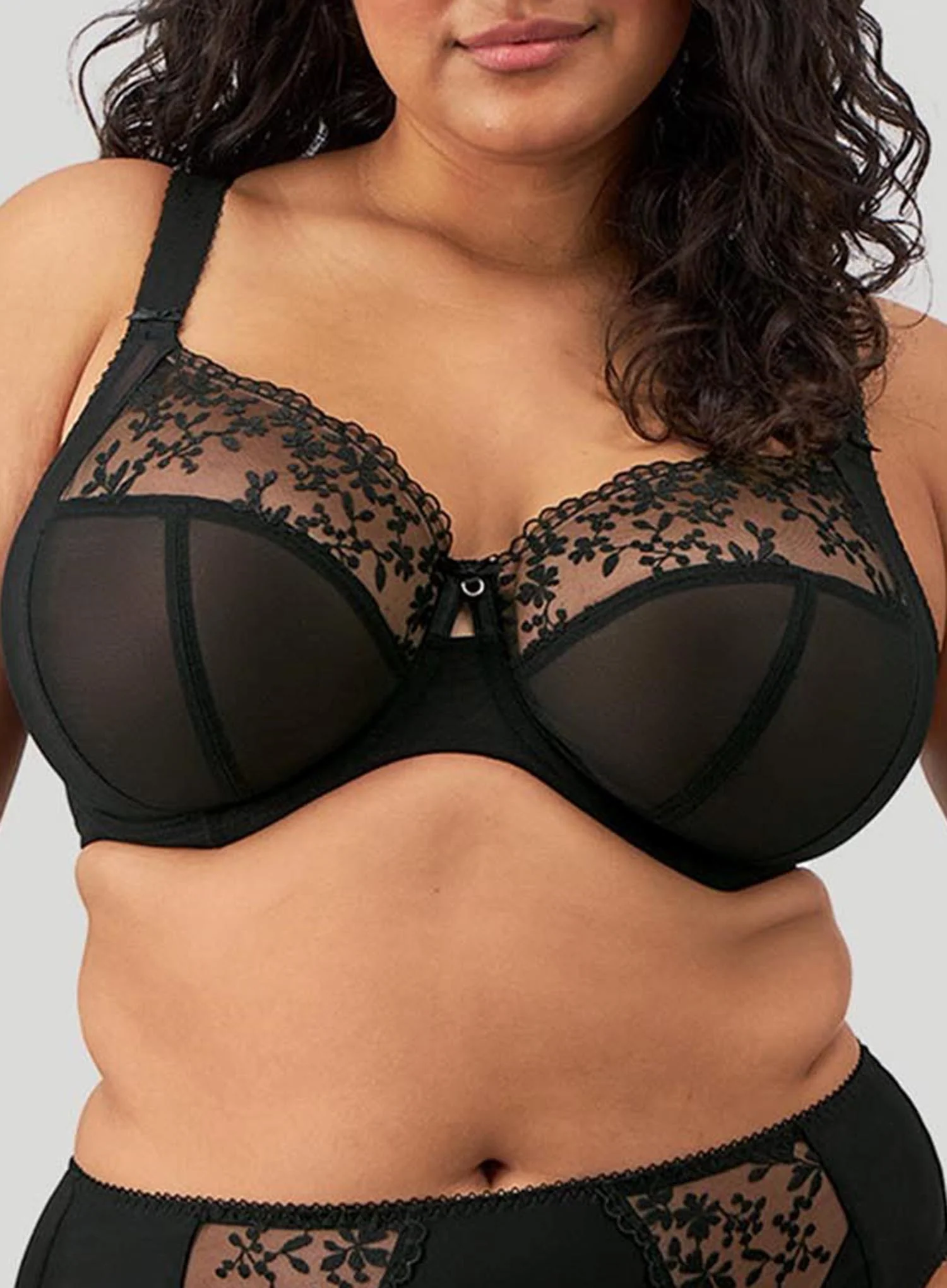 Elomi: Zarla Underwired Banded Bra Black - Image 4
