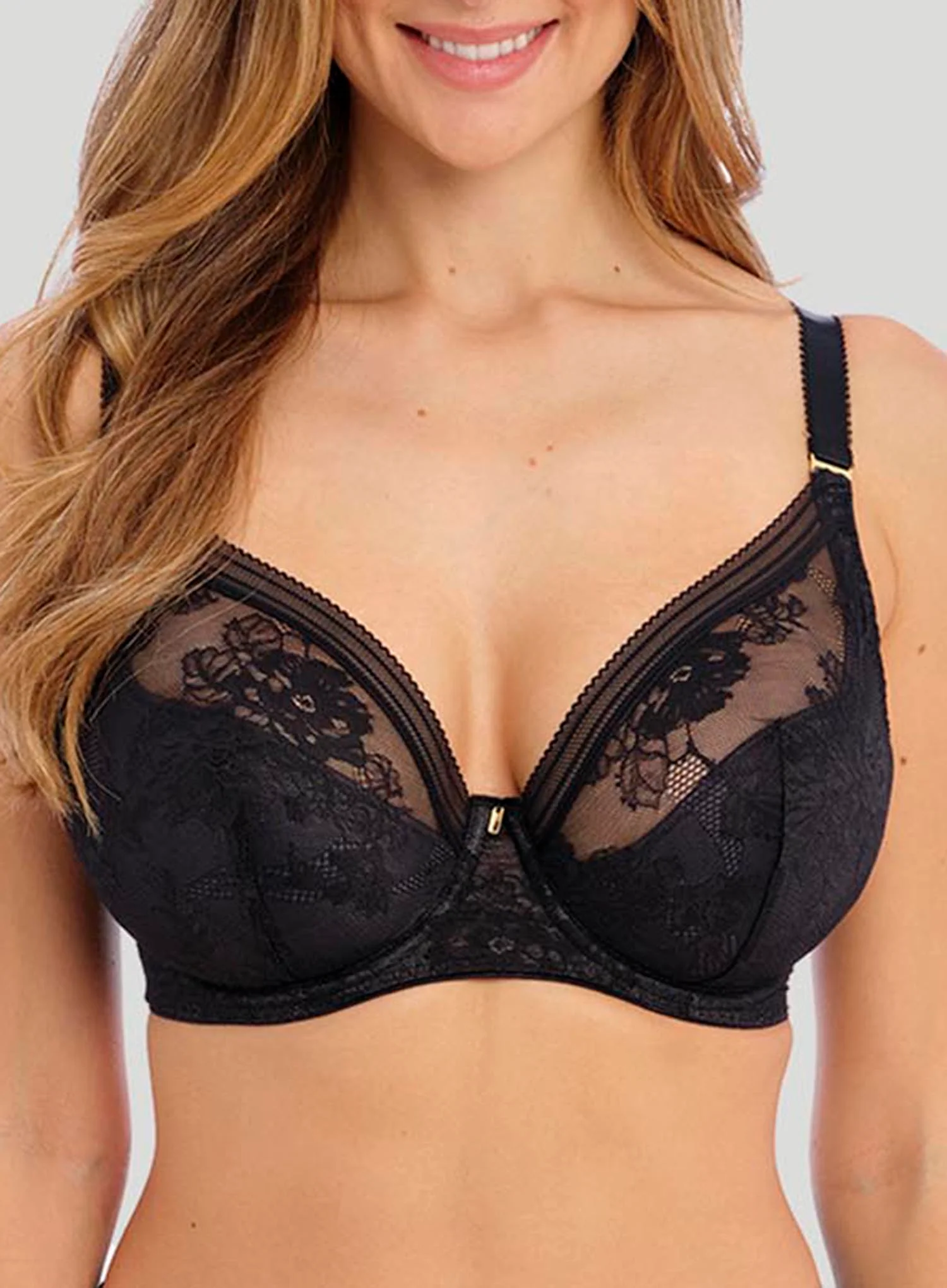 Fantasie: Fusion Lace Padded Plunge Bra Black - Image 4