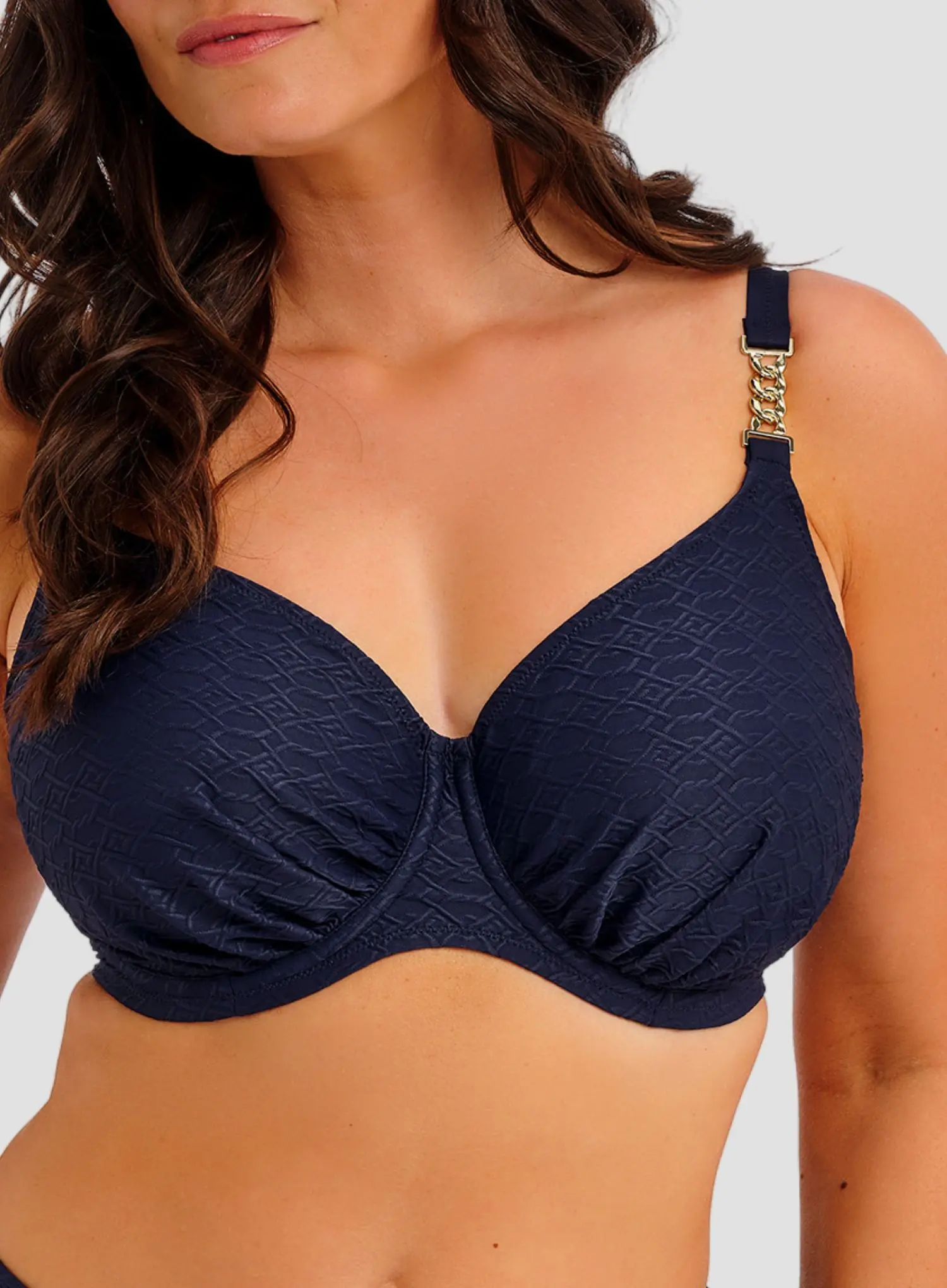 Fantasie Swimwear: Azores Underwired Gathered Full Cup Bikini Top Midnight - Image 3