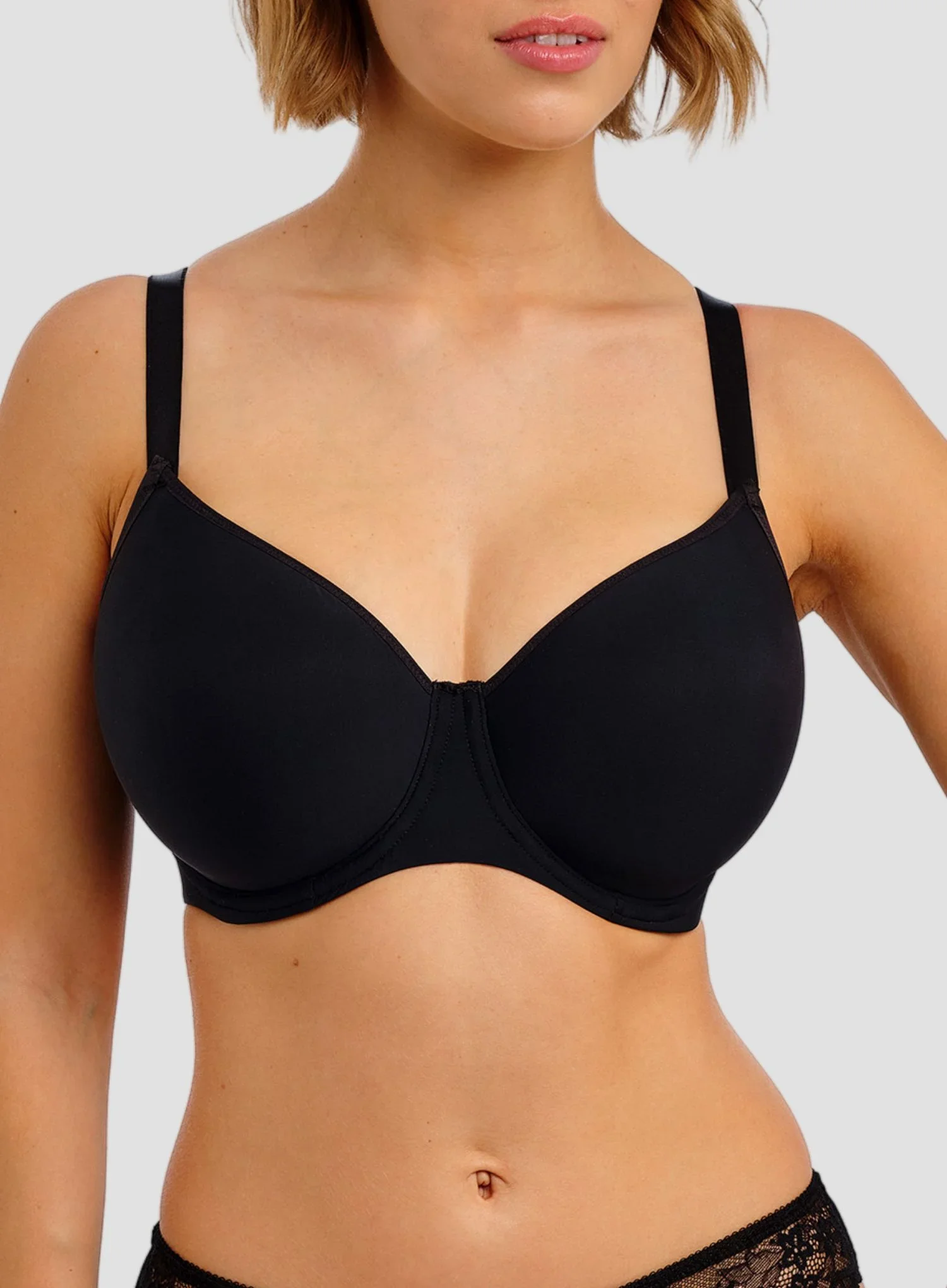 Freya: Essentially Smooth Moulded Balcony T Shirt Bra Black - Image 5