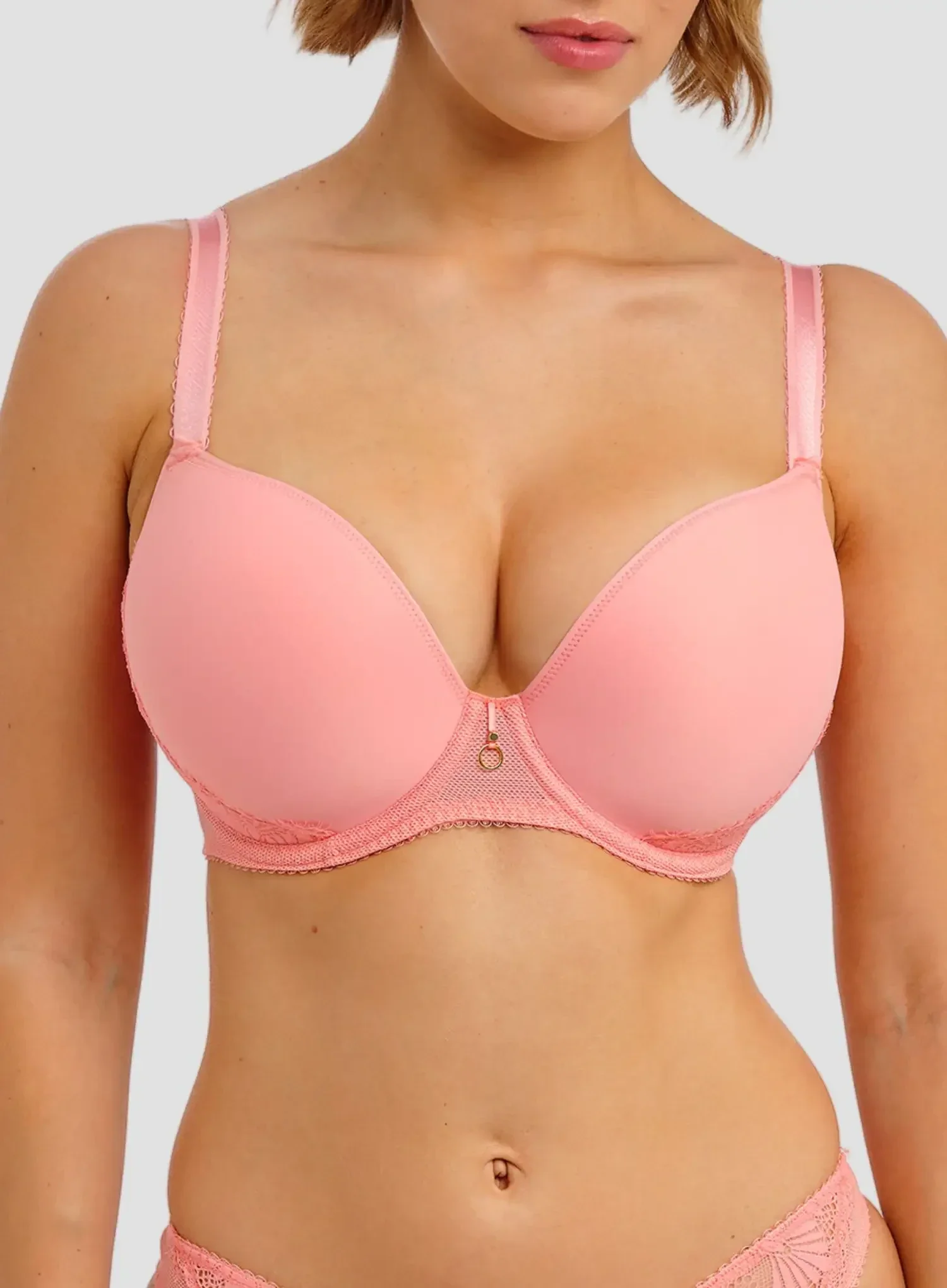 Freya: Fascinate Underwired Moulded Plunge T Shirt Bra Peach - Image 5