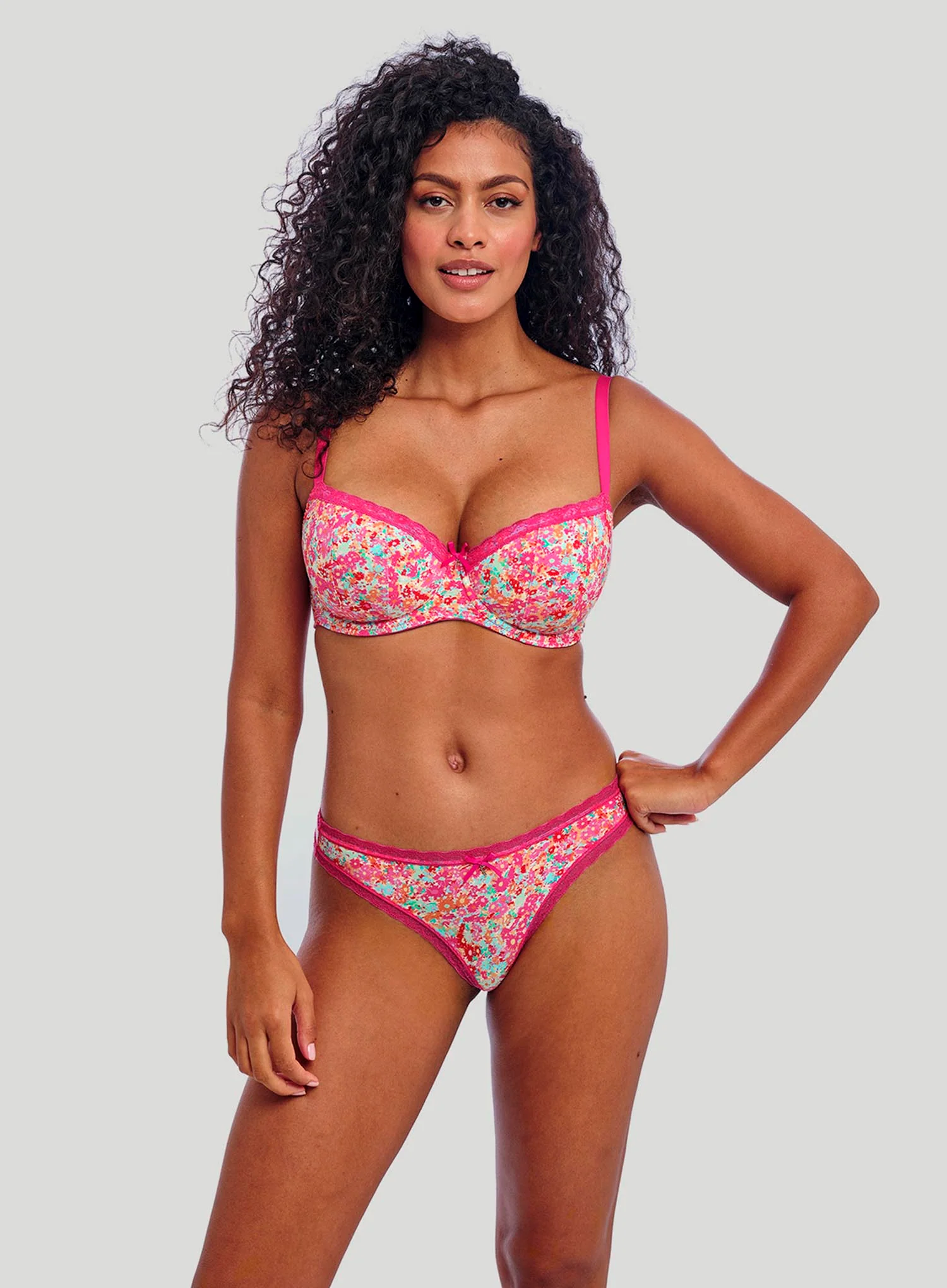 Freya: Freya Flirt Underwired Padded Half Cup Bra Hot Pink - Image 2