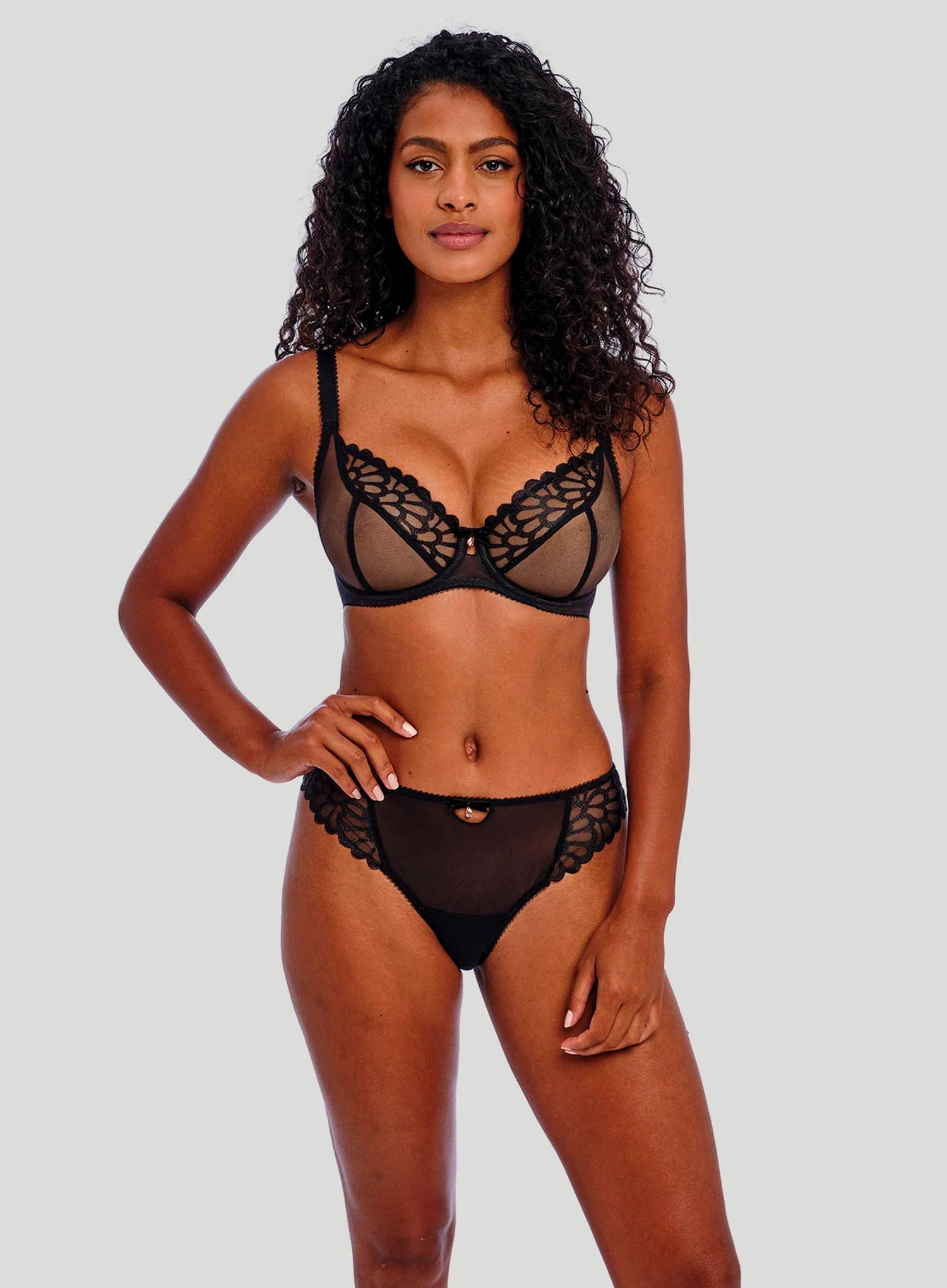 Freya: Loveland Underwired Plunge Bra Bombshell Black - Image 2