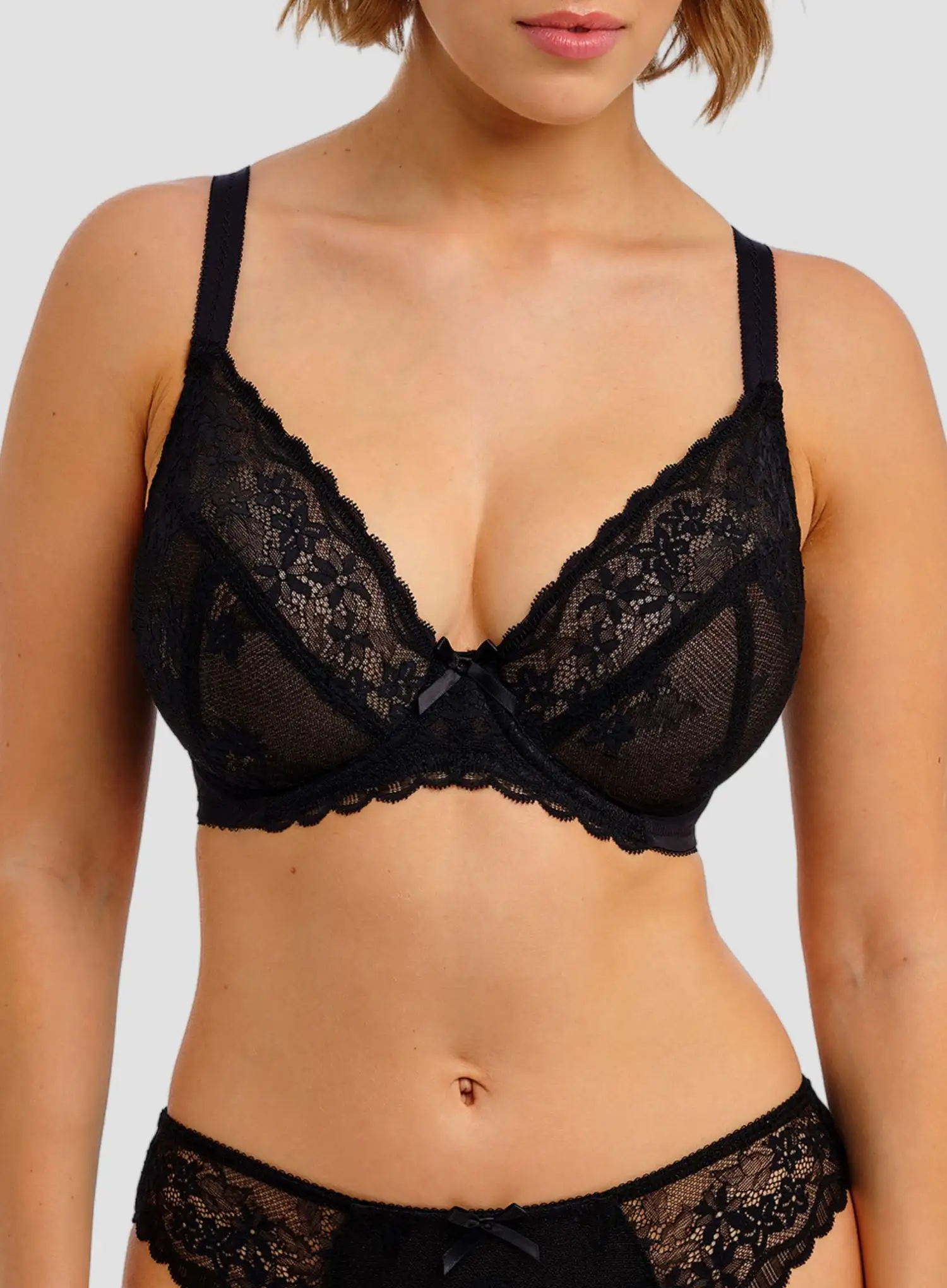 Freya: Quinn Underwired Plunge Bra Black - Image 4