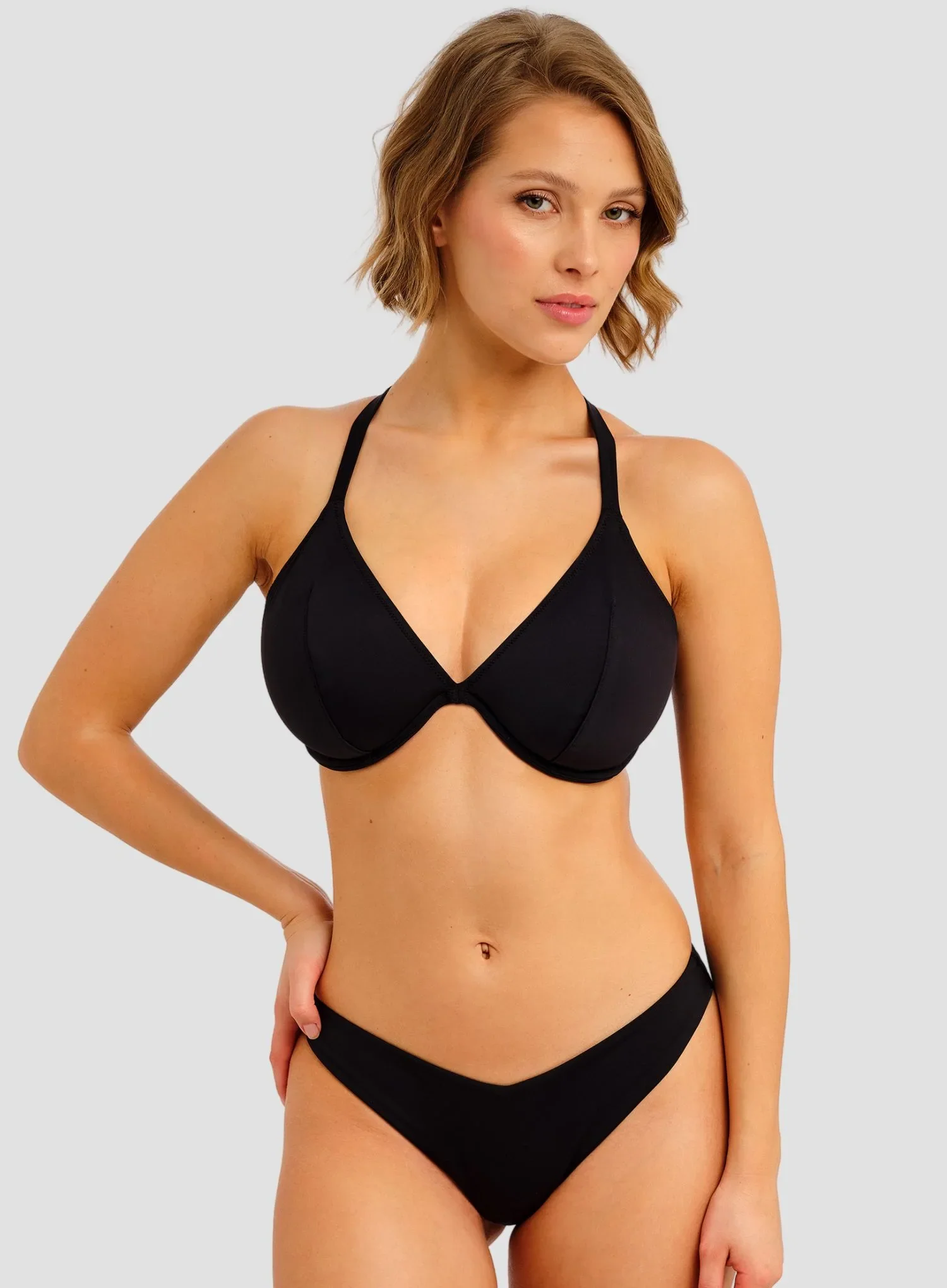 Freya Swimwear: Jewel Cove Brazilian Bikini Brief Plain Black - Image 2