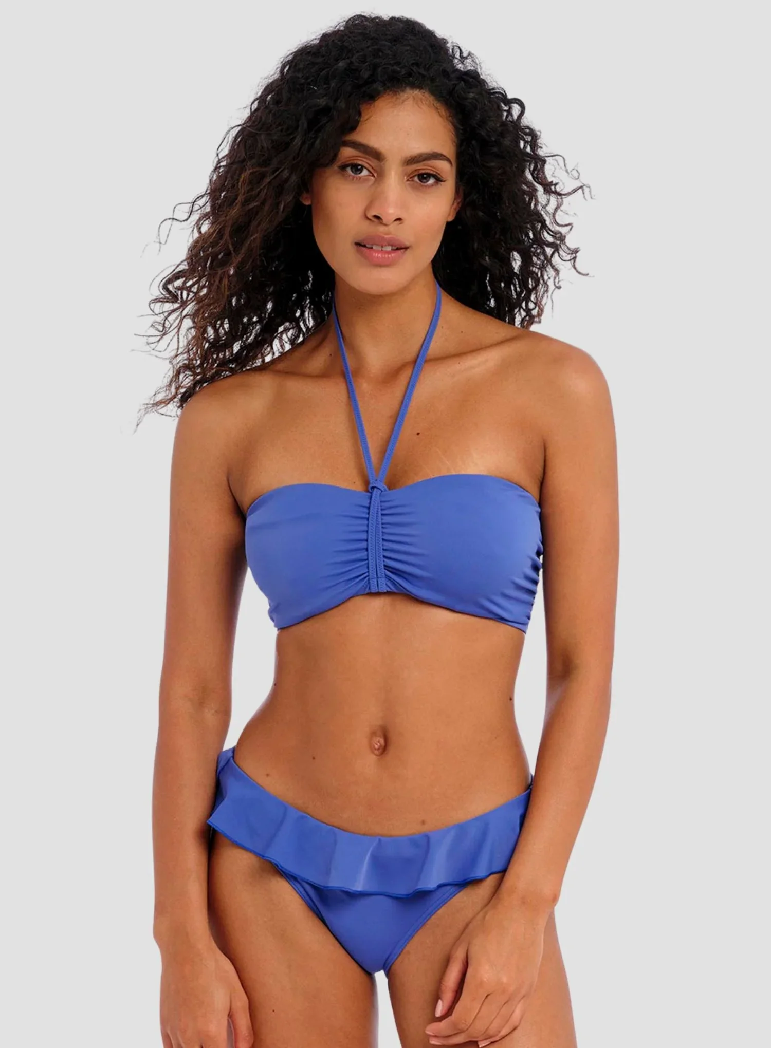 Freya Swimwear: Jewel Cove Underwired Bandeau Bikini Top Plain Azure - Image 2