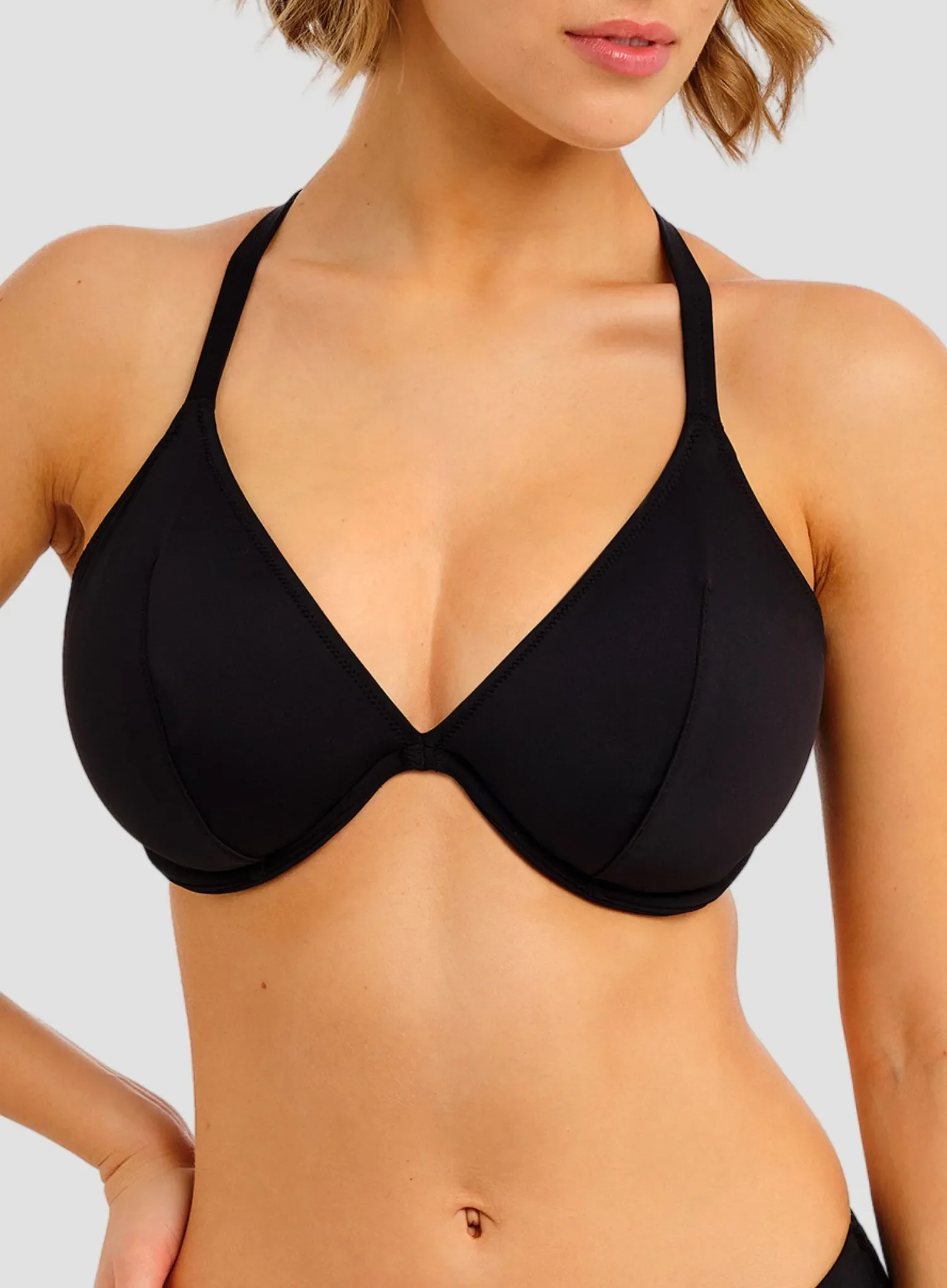 Freya Swimwear: Jewel Cove Underwired Plunge Bikini Top Plain Black - Image 5