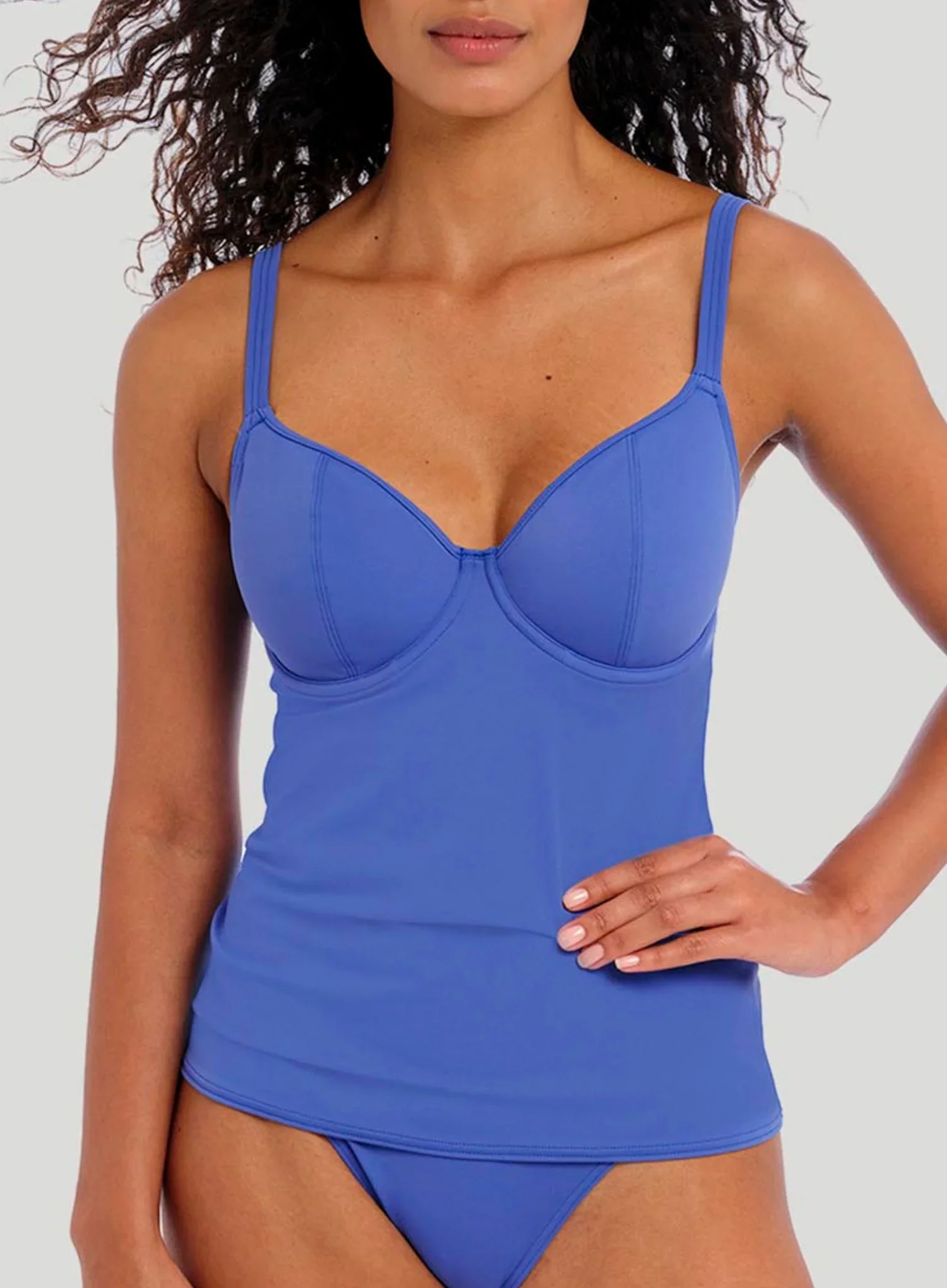 Freya Swimwear: Jewel Cove Underwired Tankini Top Plain Azure - Image 4