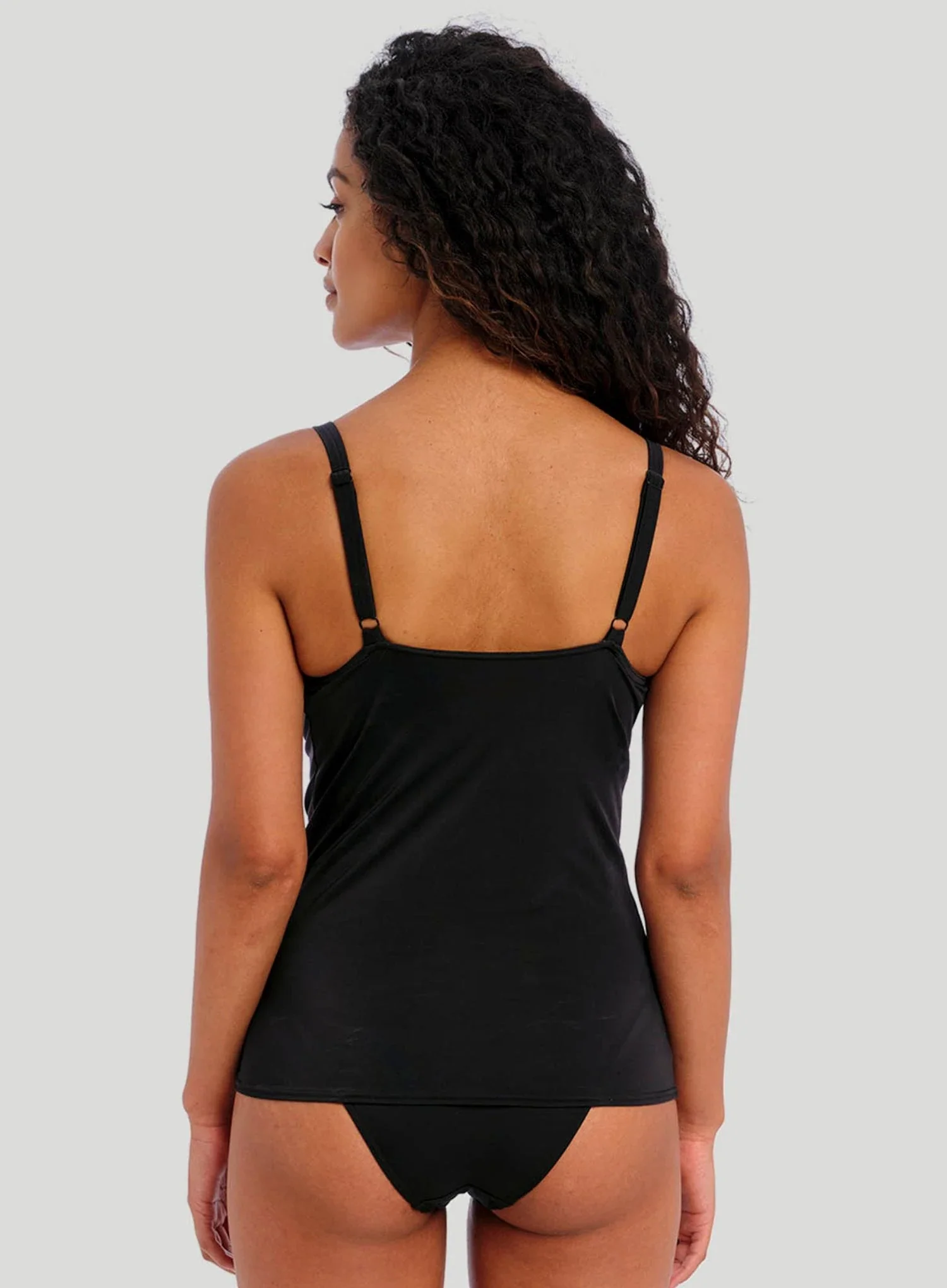 Freya Swimwear: Jewel Cove Underwired Tankini Top Plain Black - Image 3