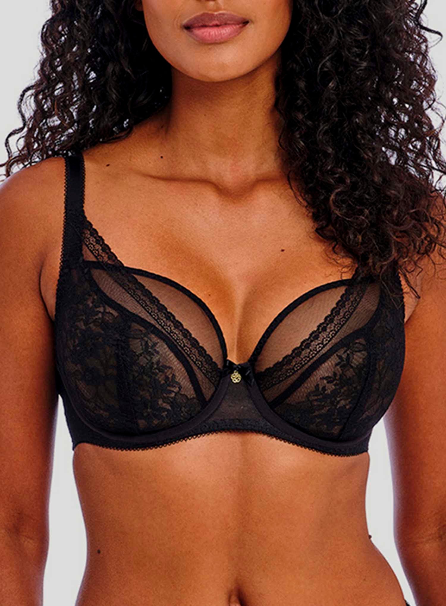 Freya: Sydnie Underwired High Apex Plunge Bra Black - Image 4