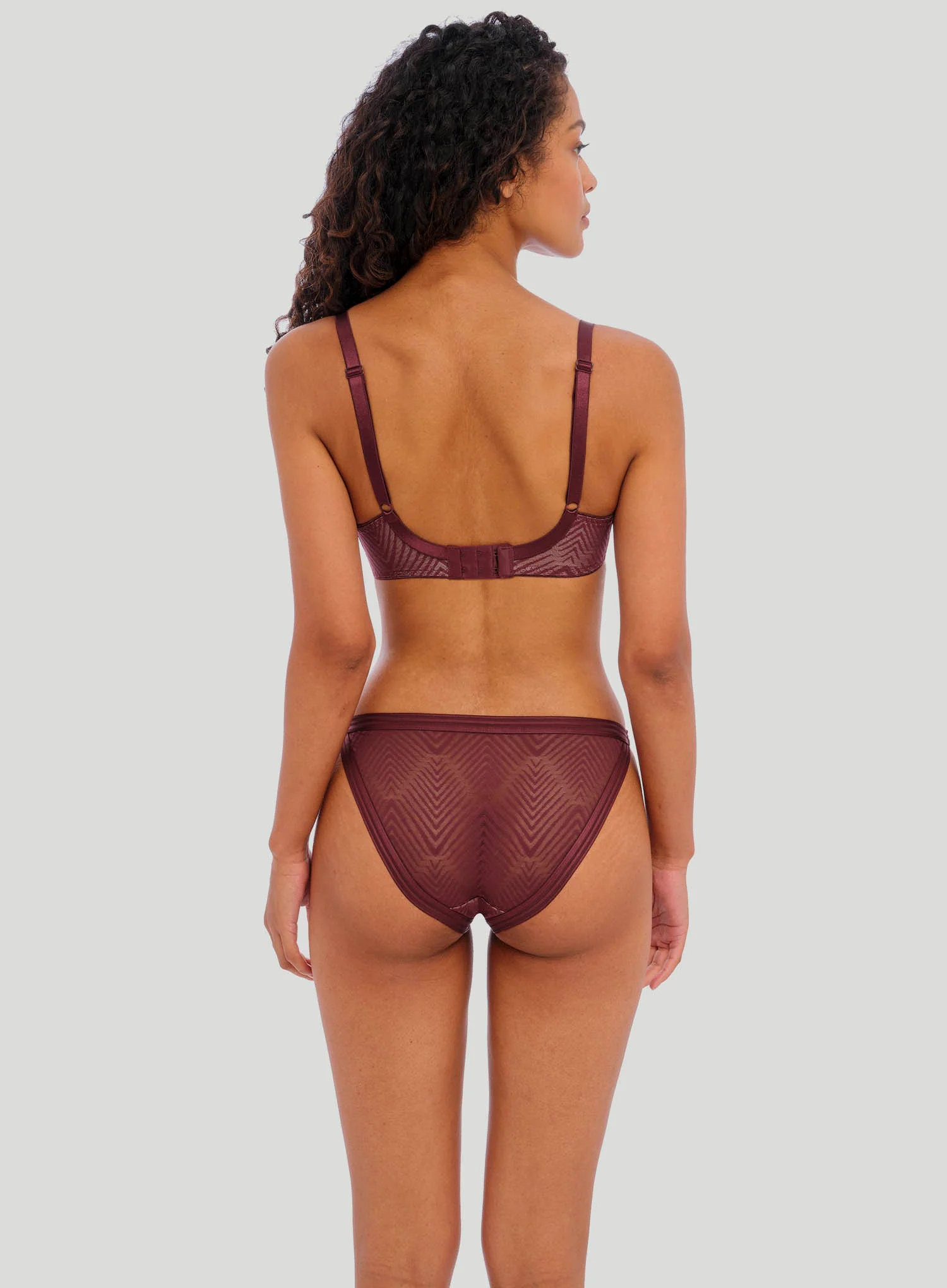 Freya: Tailored High Apex Underwired Plunge Bra Dark Cherry - Image 3