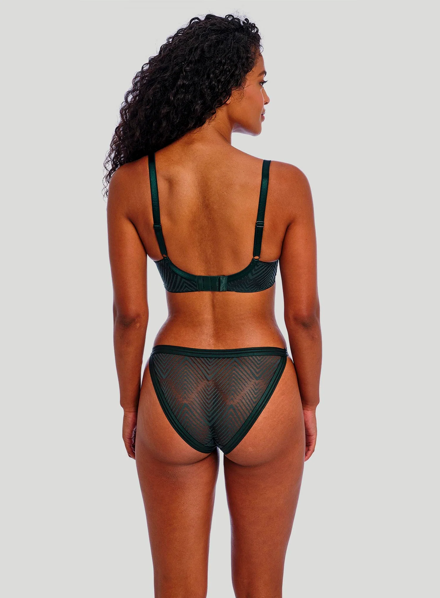 Freya: Tailored High Apex Underwired Plunge Bra Deep Emerald - Image 3