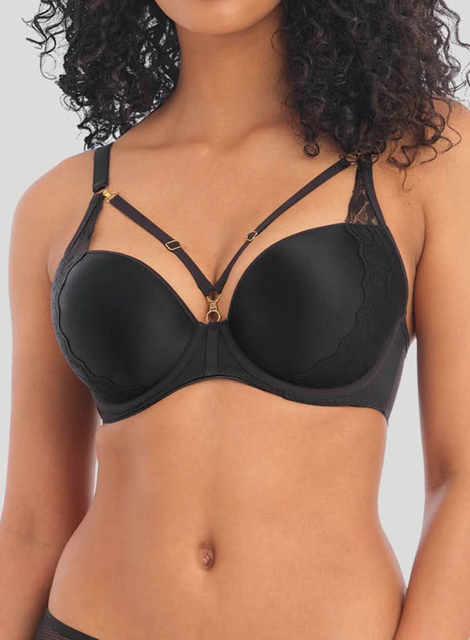 Freya: Temptress Underwired Moulded Plunge Tshirt Bra Black - Image 4