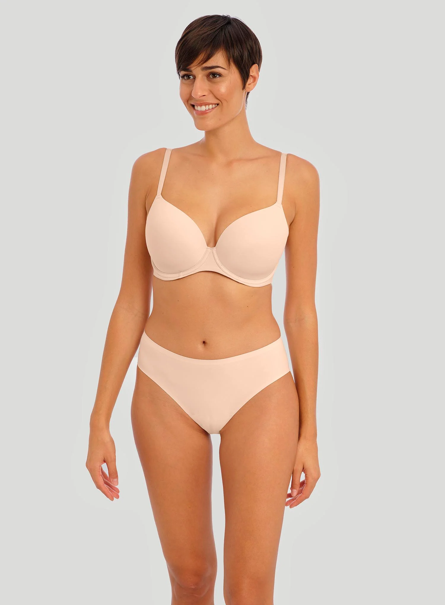 Freya: Undetected Underwired Moulded T Shirt Bra Natural Beige - Image 2
