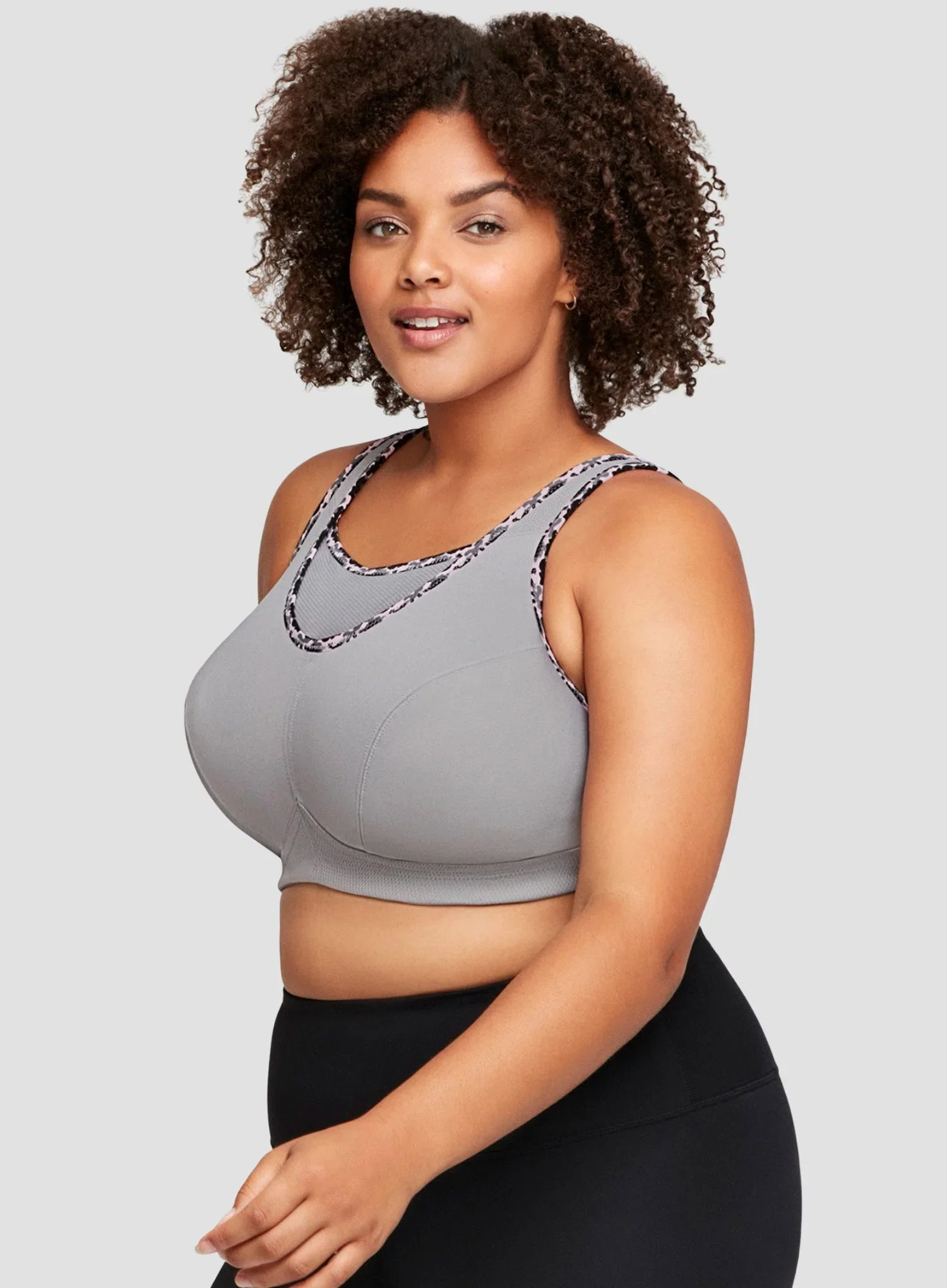 Glamorise: Glamorise Sport Cami Bra Soft Grey - Image 3