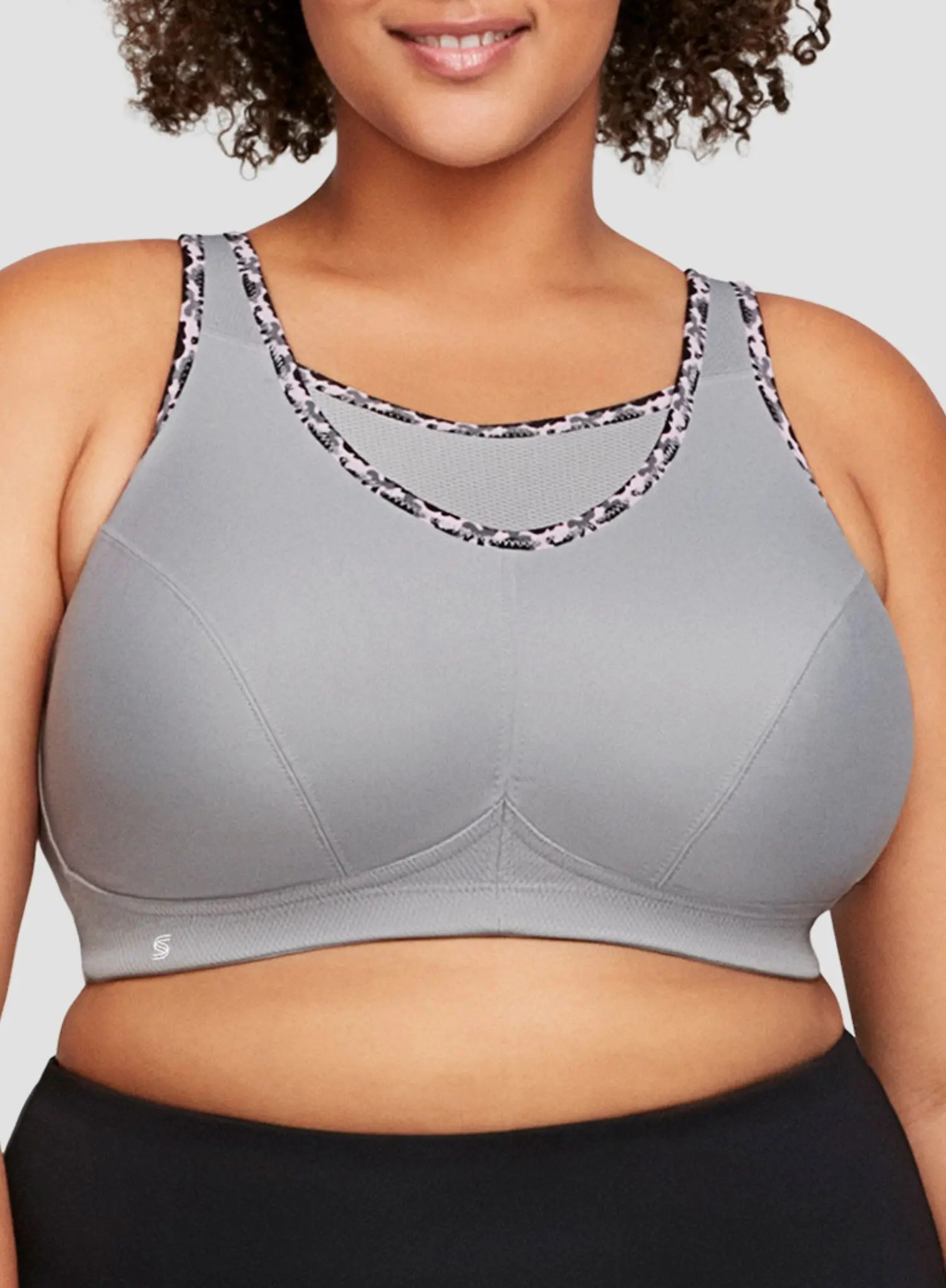 Glamorise: Glamorise Sport Cami Bra Soft Grey - Image 4