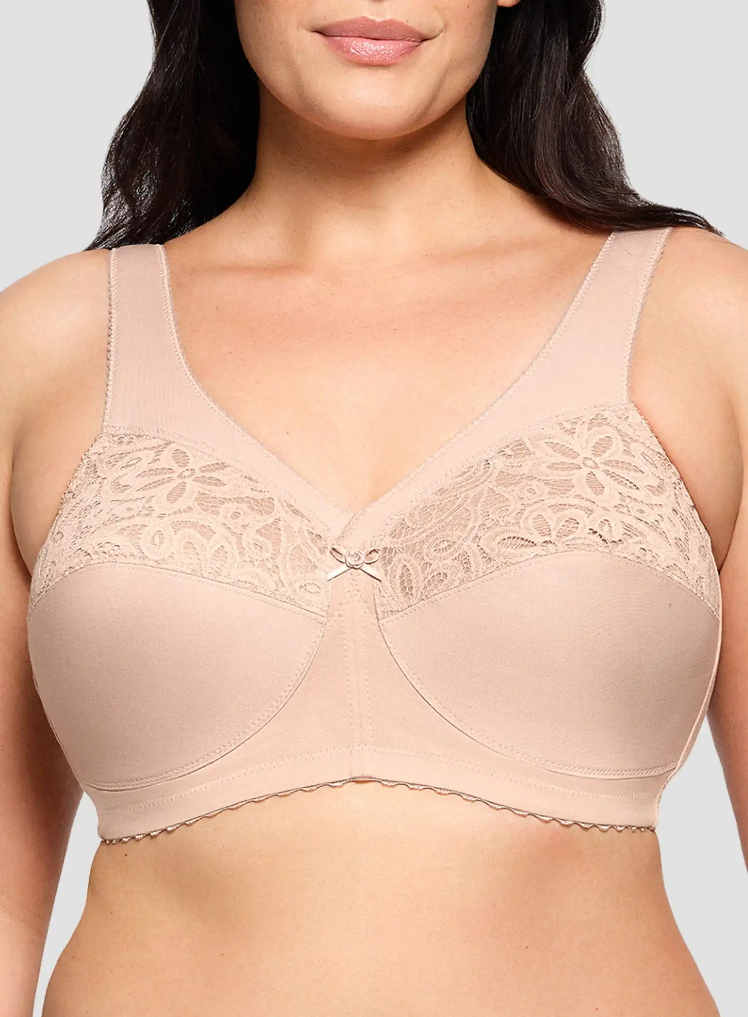 Glamorise: Magic Lift Cotton Full Figure Support Bra Cafe - Image 4
