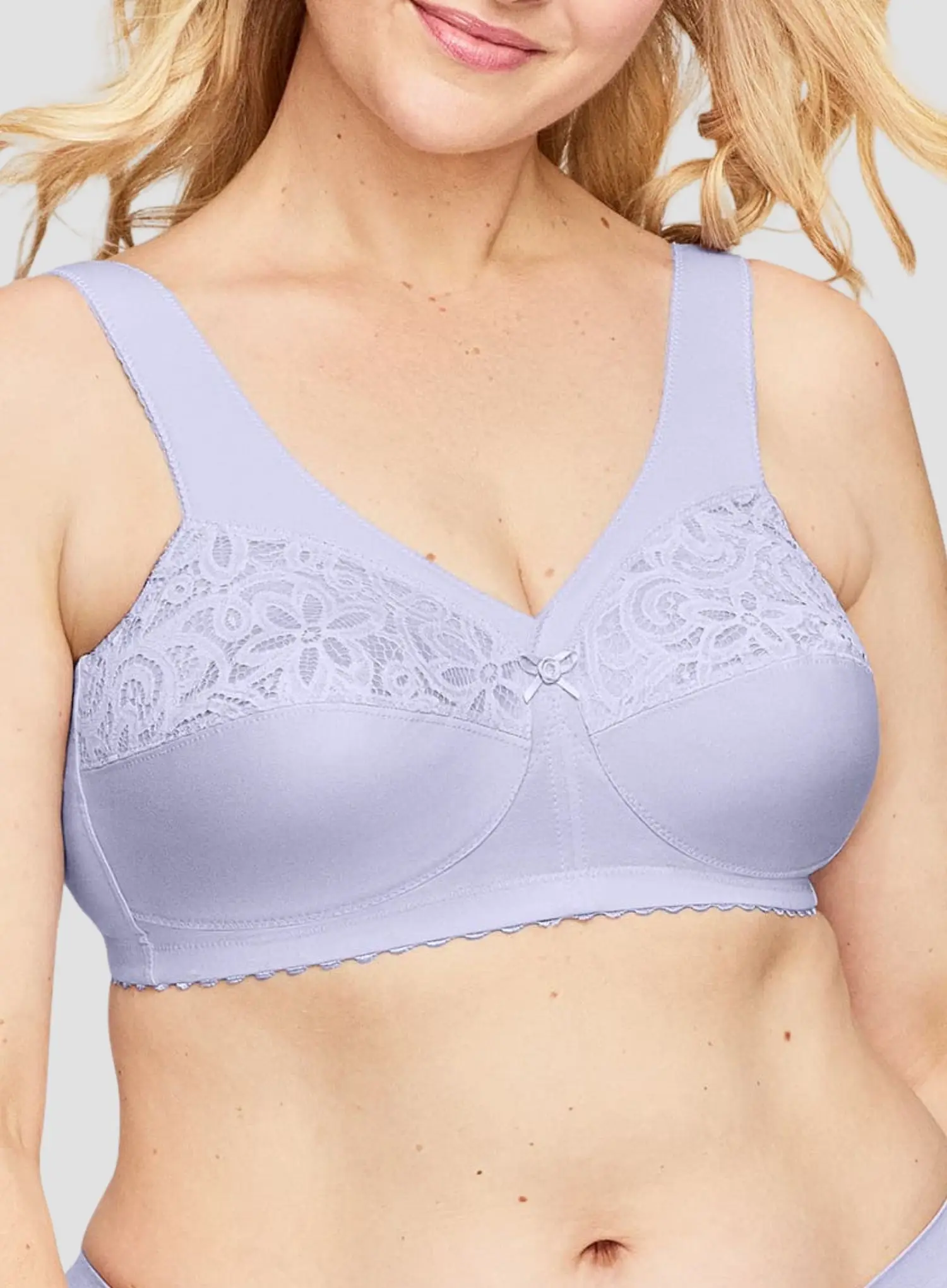 Glamorise: Magic Lift Cotton Full Figure Support Bra Lilac - Image 4