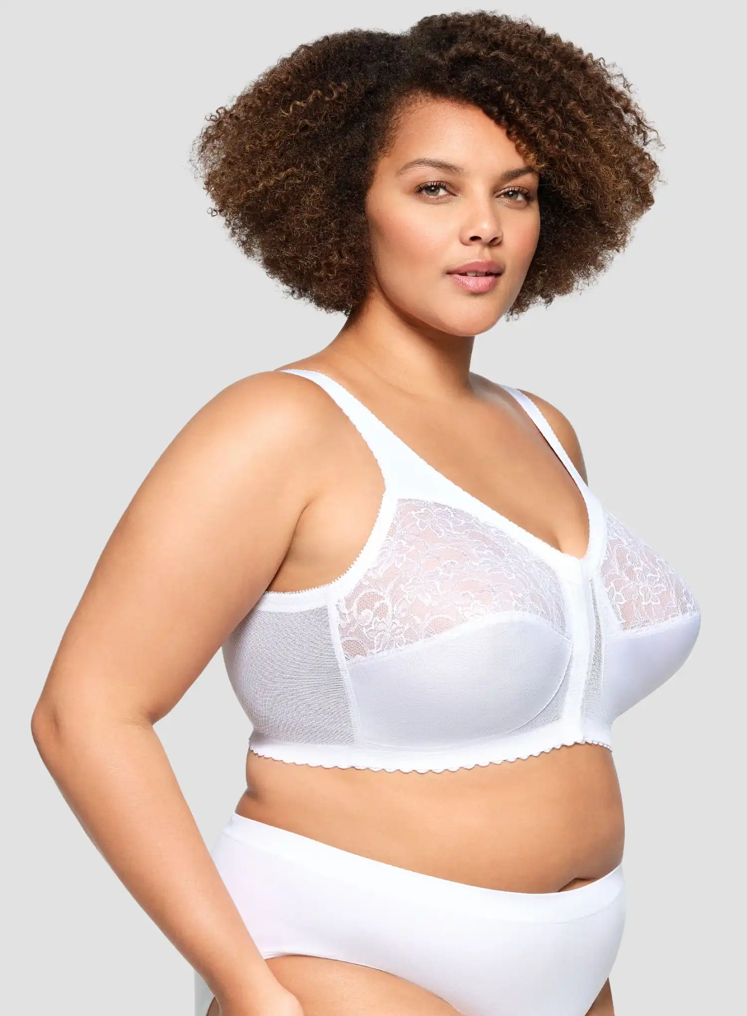Glamorise: Magic Lift Front Opening Bra White - Image 3