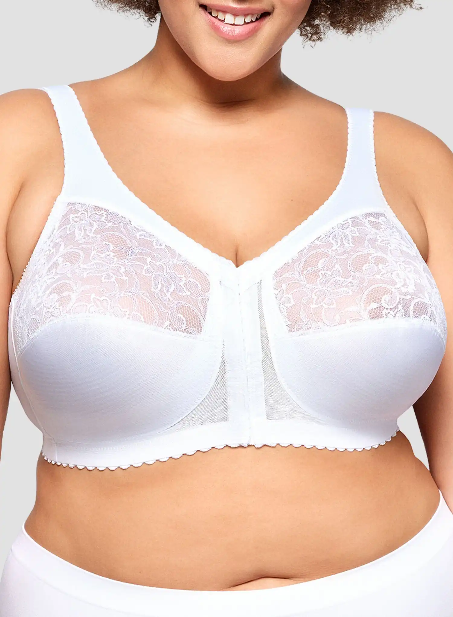 Glamorise: Magic Lift Front Opening Bra White - Image 4